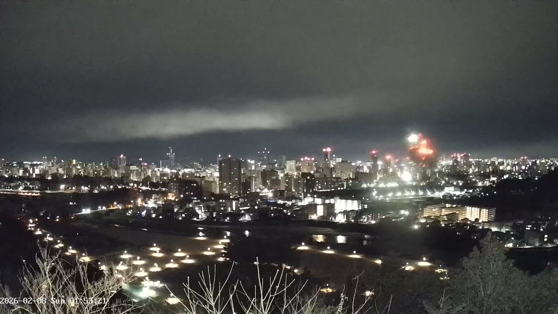 Miyagi, Sendai City Skyline ( 宮城県仙台市のスカイライン )  Live Cam  - Kawauchi , Aoba Ward, Sendai, Miyagi, Tōhoku, Honshu, Japan