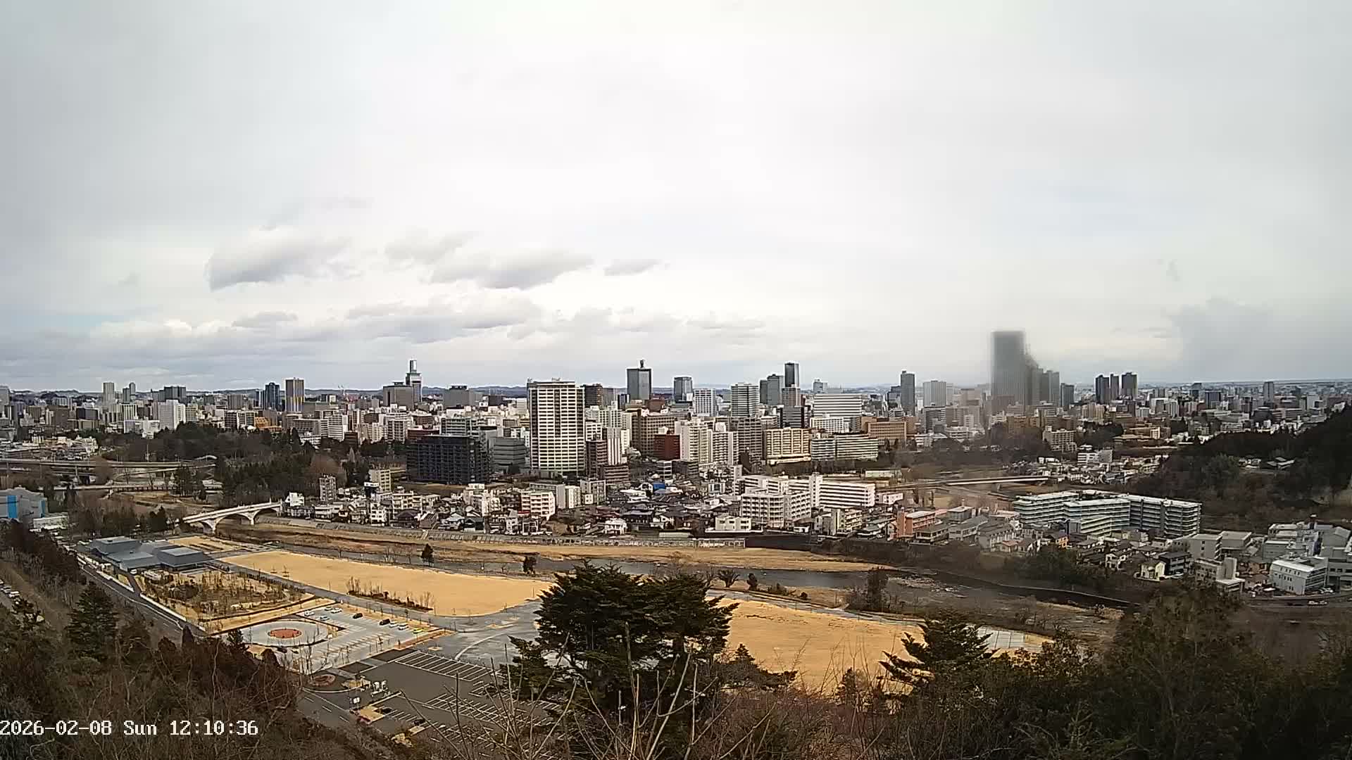 Miyagi, Sendai City Skyline ( 宮城県仙台市のスカイライン )  Live Cam  - Kawauchi , Aoba Ward, Sendai, Miyagi, Tōhoku, Honshu, Japan