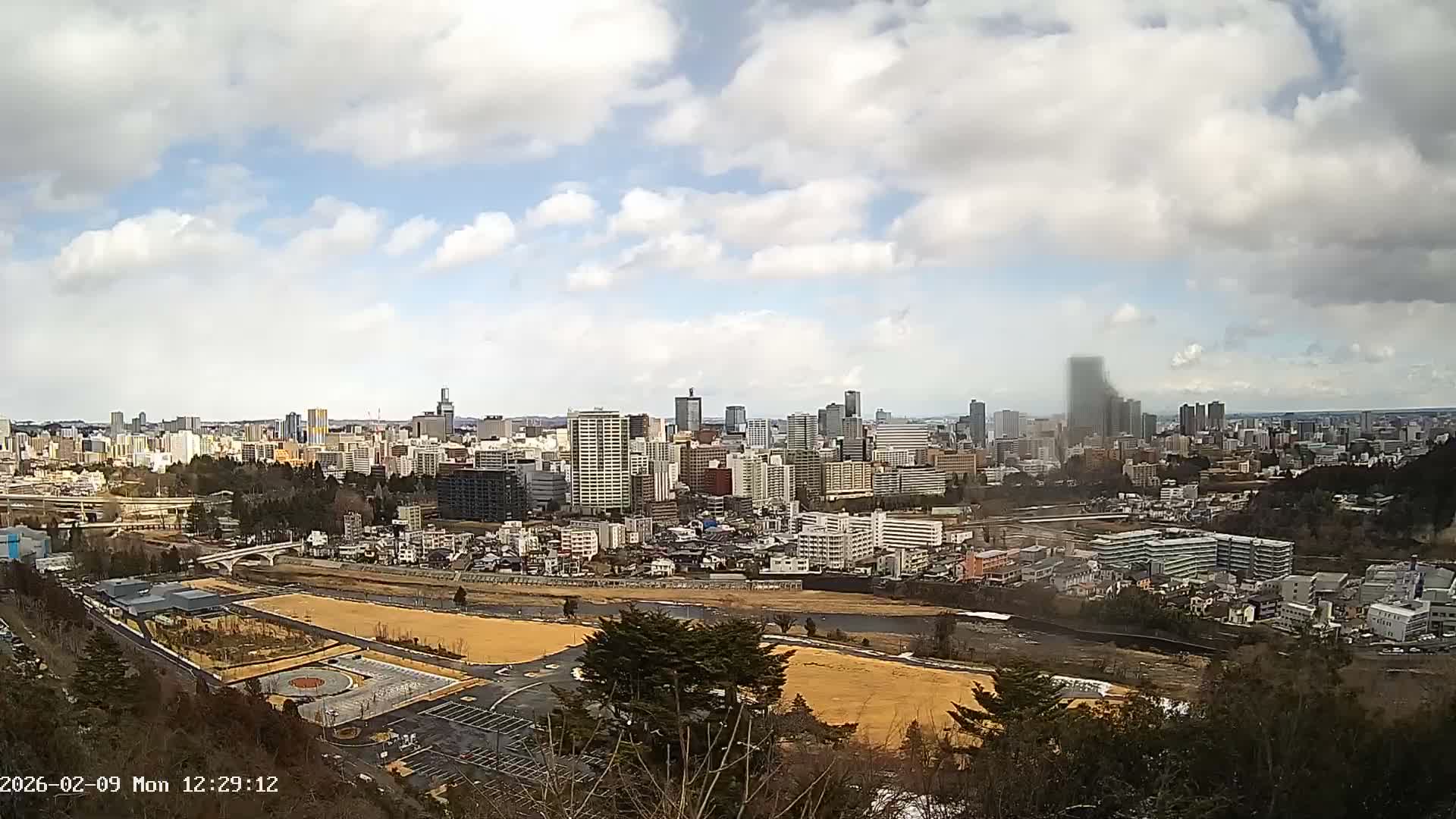 Miyagi, Sendai City Skyline ( 宮城県仙台市のスカイライン )  Live Cam  - Kawauchi , Aoba Ward, Sendai, Miyagi, Tōhoku, Honshu, Japan