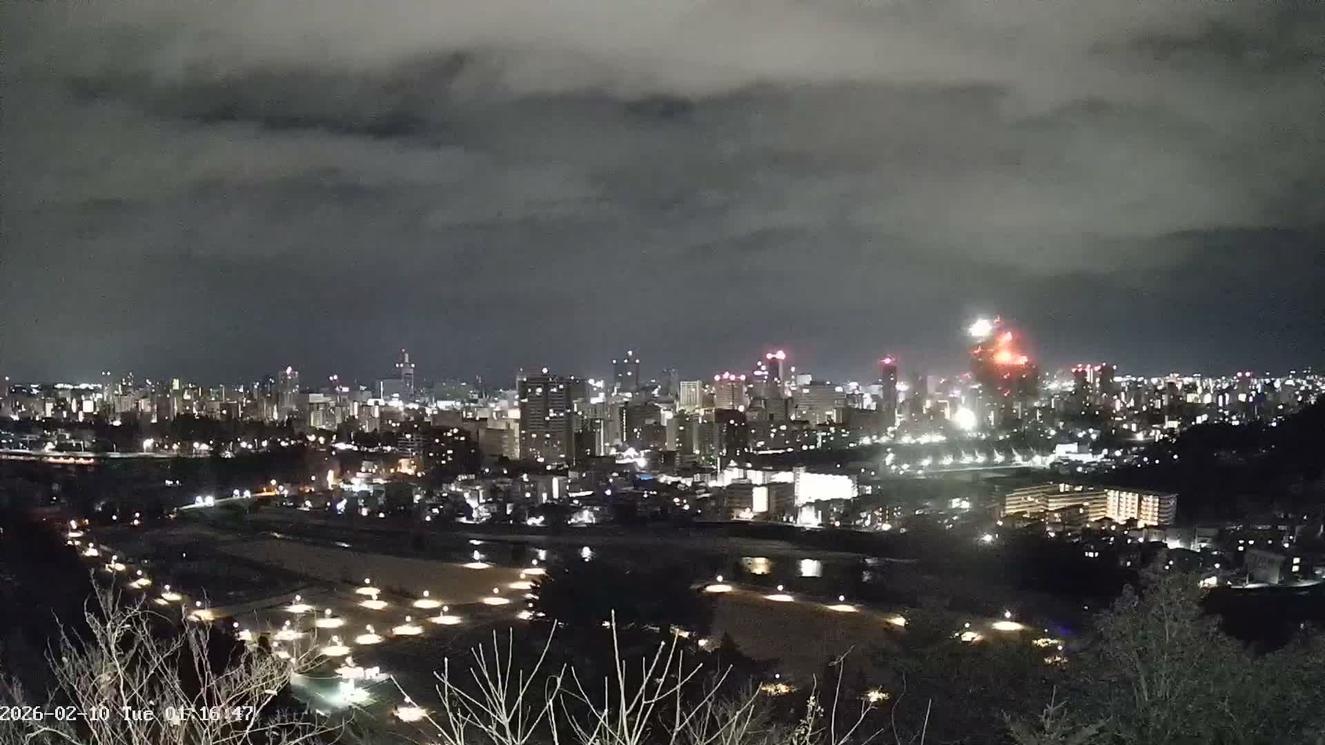 Miyagi, Sendai City Skyline ( 宮城県仙台市のスカイライン )  Live Cam  - Kawauchi , Aoba Ward, Sendai, Miyagi, Tōhoku, Honshu, Japan