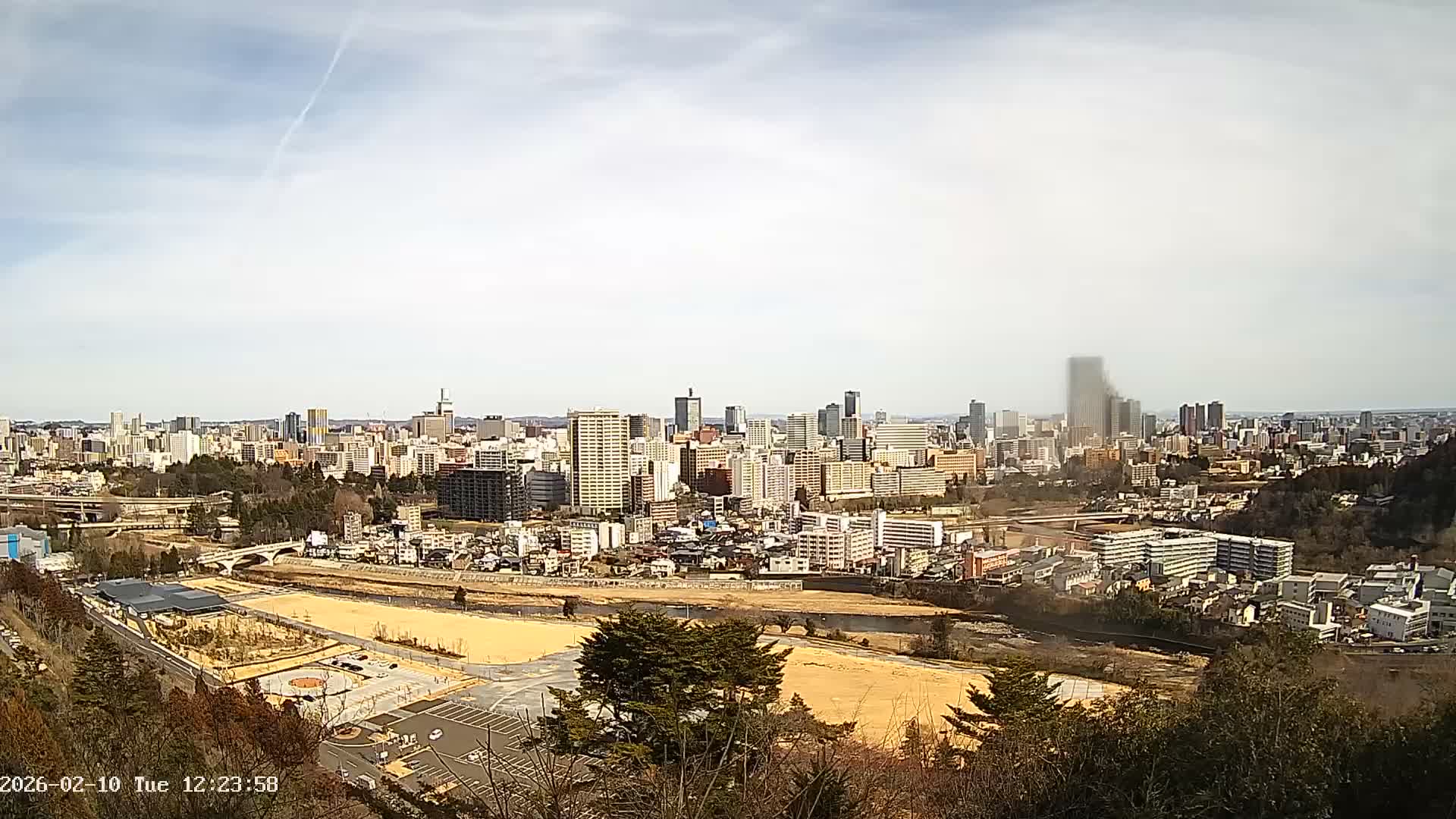 Miyagi, Sendai City Skyline ( 宮城県仙台市のスカイライン )  Live Cam  - Kawauchi , Aoba Ward, Sendai, Miyagi, Tōhoku, Honshu, Japan