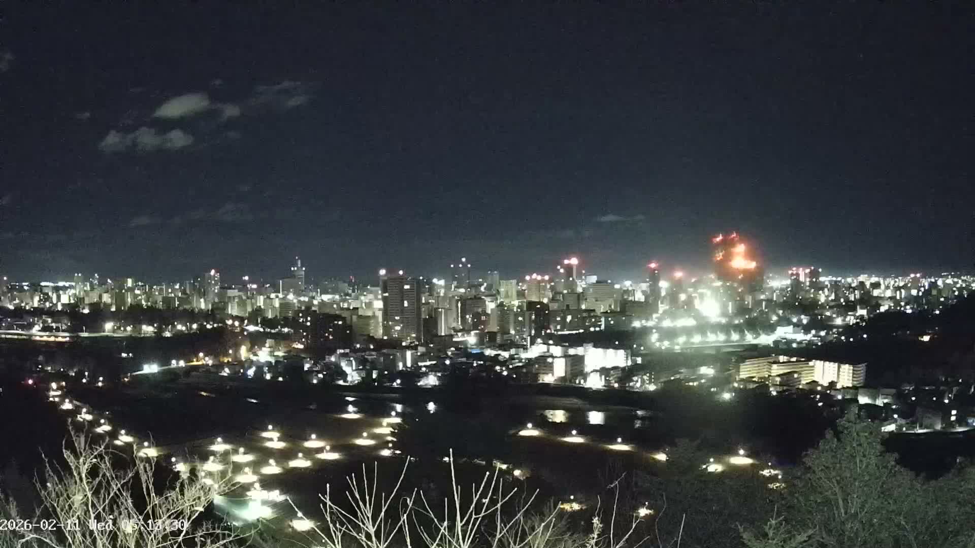 Miyagi, Sendai City Skyline ( 宮城県仙台市のスカイライン )  Live Cam  - Kawauchi , Aoba Ward, Sendai, Miyagi, Tōhoku, Honshu, Japan