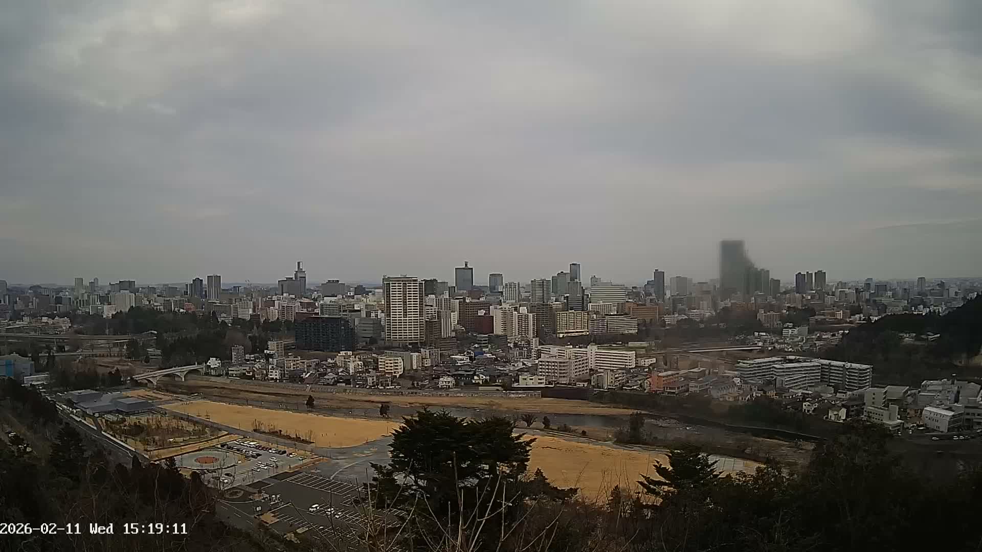 Miyagi, Sendai City Skyline ( 宮城県仙台市のスカイライン )  Live Cam  - Kawauchi , Aoba Ward, Sendai, Miyagi, Tōhoku, Honshu, Japan