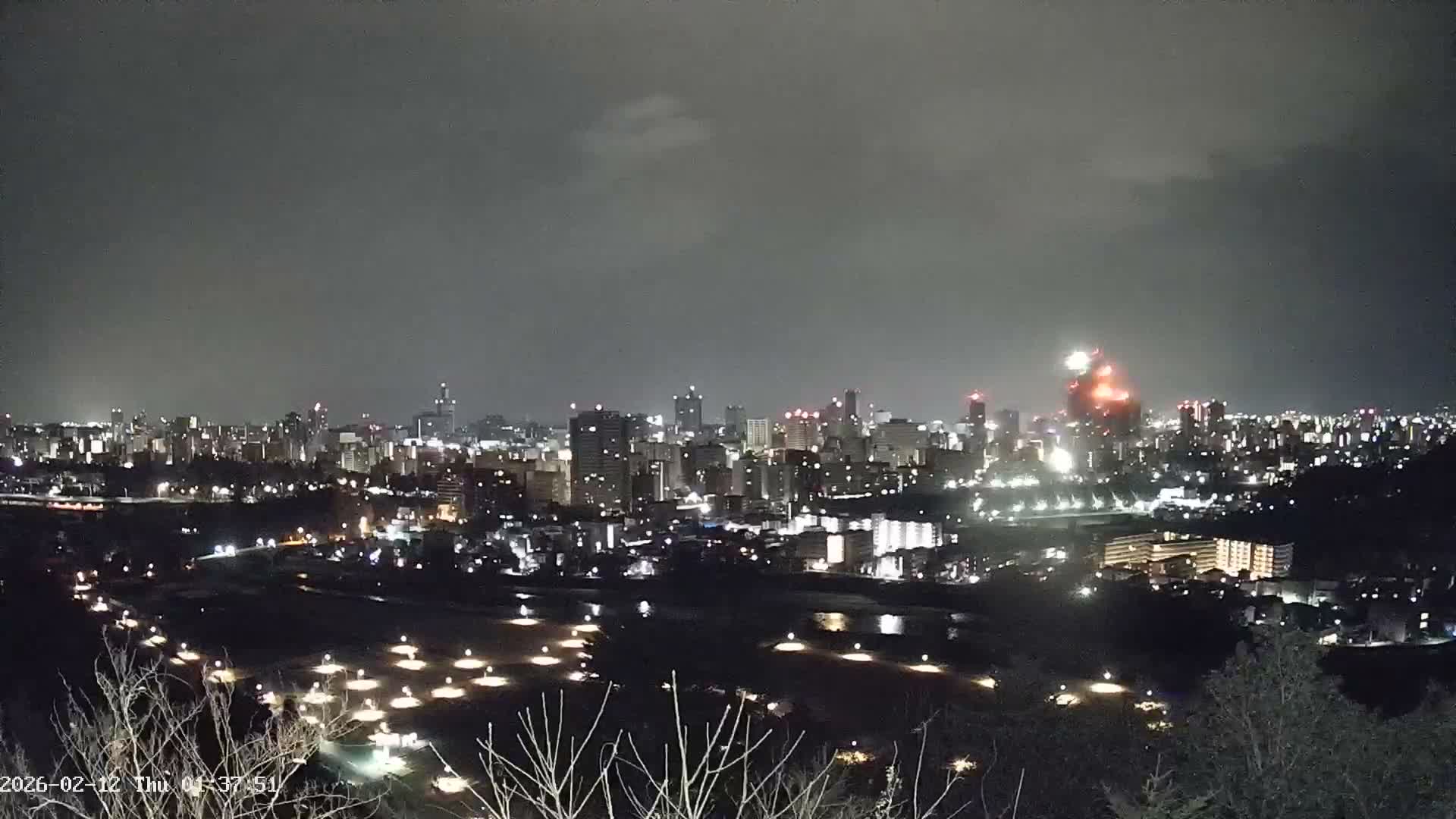 Miyagi, Sendai City Skyline ( 宮城県仙台市のスカイライン )  Live Cam  - Kawauchi , Aoba Ward, Sendai, Miyagi, Tōhoku, Honshu, Japan