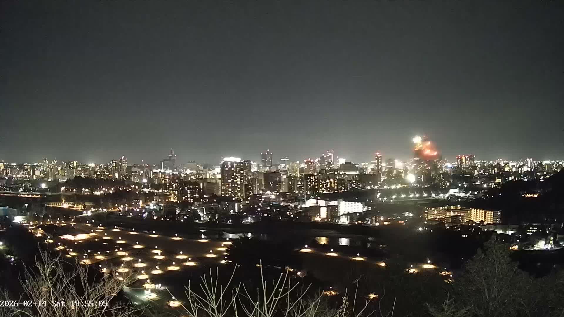 Miyagi, Sendai City Skyline ( 宮城県仙台市のスカイライン )  Live Cam  - Kawauchi , Aoba Ward, Sendai, Miyagi, Tōhoku, Honshu, Japan