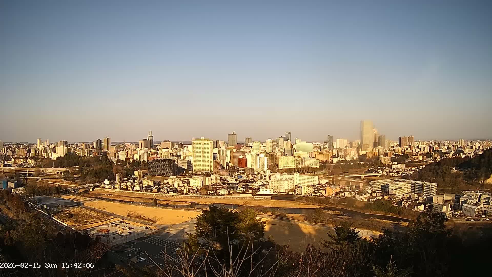 Miyagi, Sendai City Skyline ( 宮城県仙台市のスカイライン )  Live Cam  - Kawauchi , Aoba Ward, Sendai, Miyagi, Tōhoku, Honshu, Japan