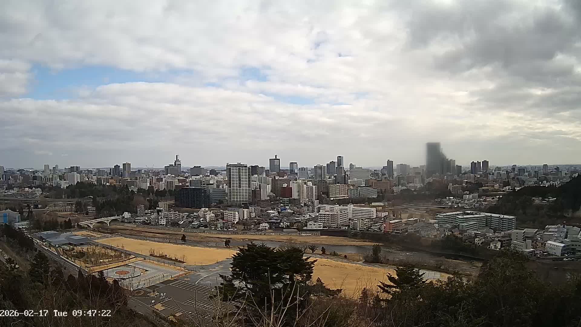 Miyagi, Sendai City Skyline ( 宮城県仙台市のスカイライン )  Live Cam  - Kawauchi , Aoba Ward, Sendai, Miyagi, Tōhoku, Honshu, Japan