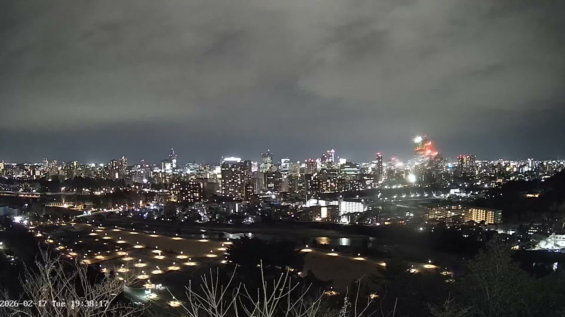 Miyagi, Sendai City Skyline ( 宮城県仙台市のスカイライン )  Live Cam  - Kawauchi , Aoba Ward, Sendai, Miyagi, Tōhoku, Honshu, Japan