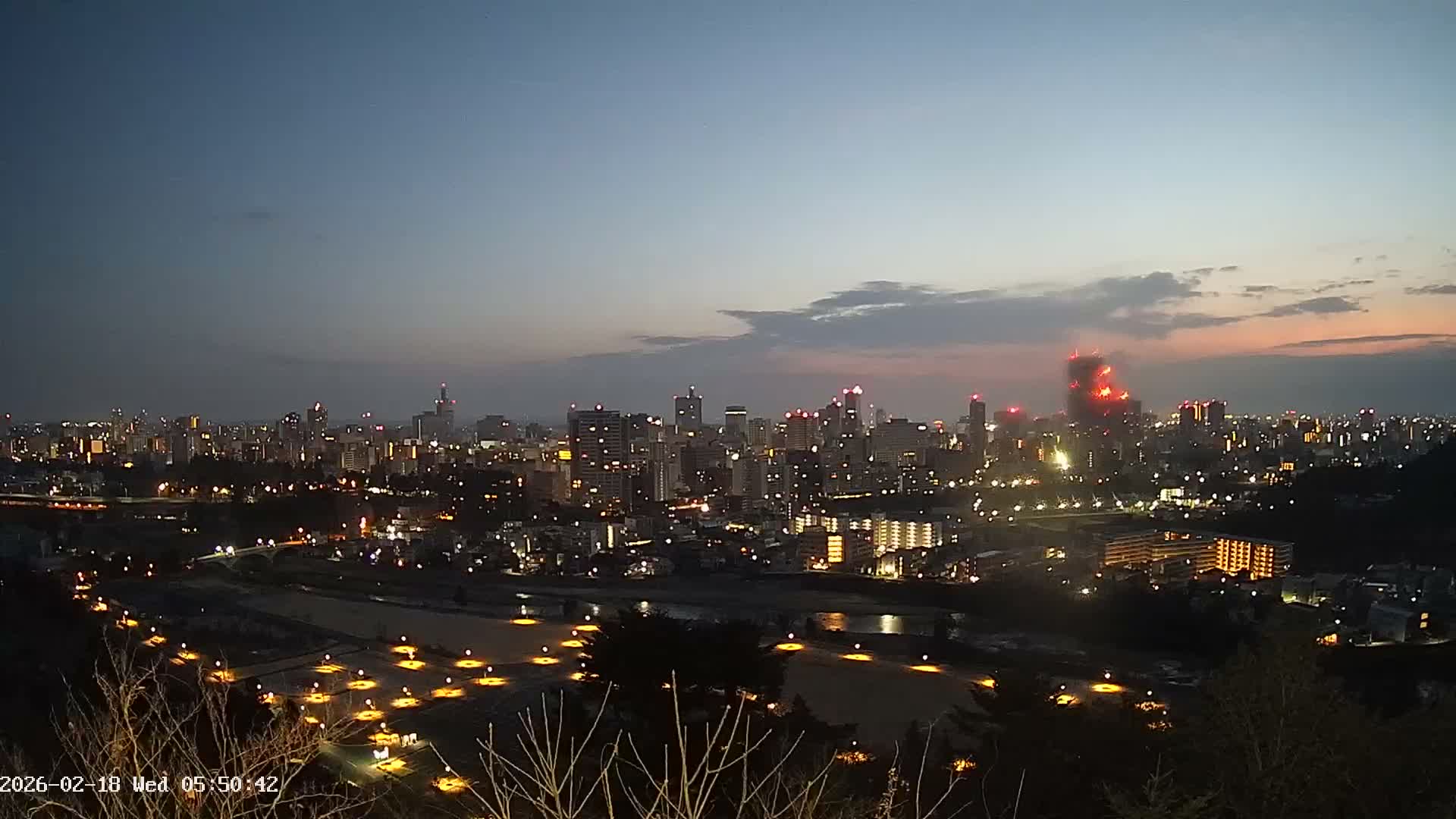 Miyagi, Sendai City Skyline ( 宮城県仙台市のスカイライン )  Live Cam  - Kawauchi , Aoba Ward, Sendai, Miyagi, Tōhoku, Honshu, Japan
