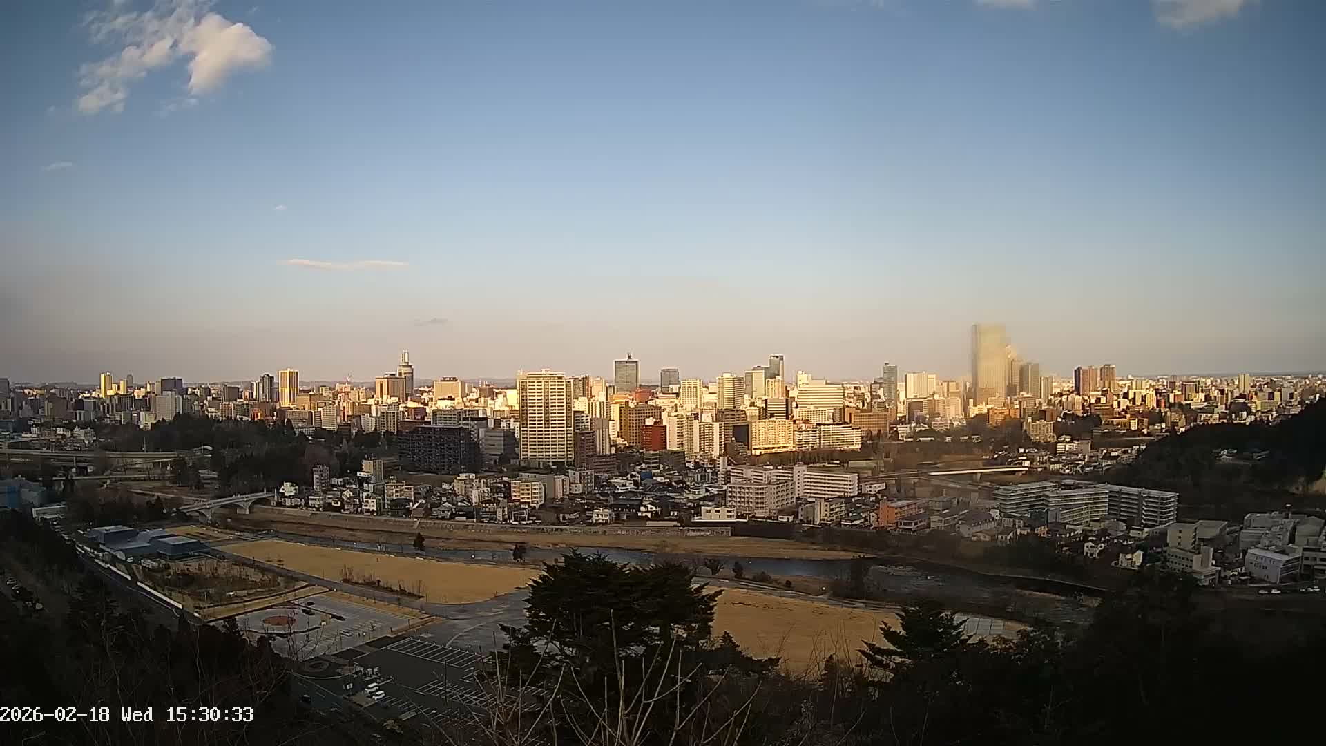 Miyagi, Sendai City Skyline ( 宮城県仙台市のスカイライン )  Live Cam  - Kawauchi , Aoba Ward, Sendai, Miyagi, Tōhoku, Honshu, Japan