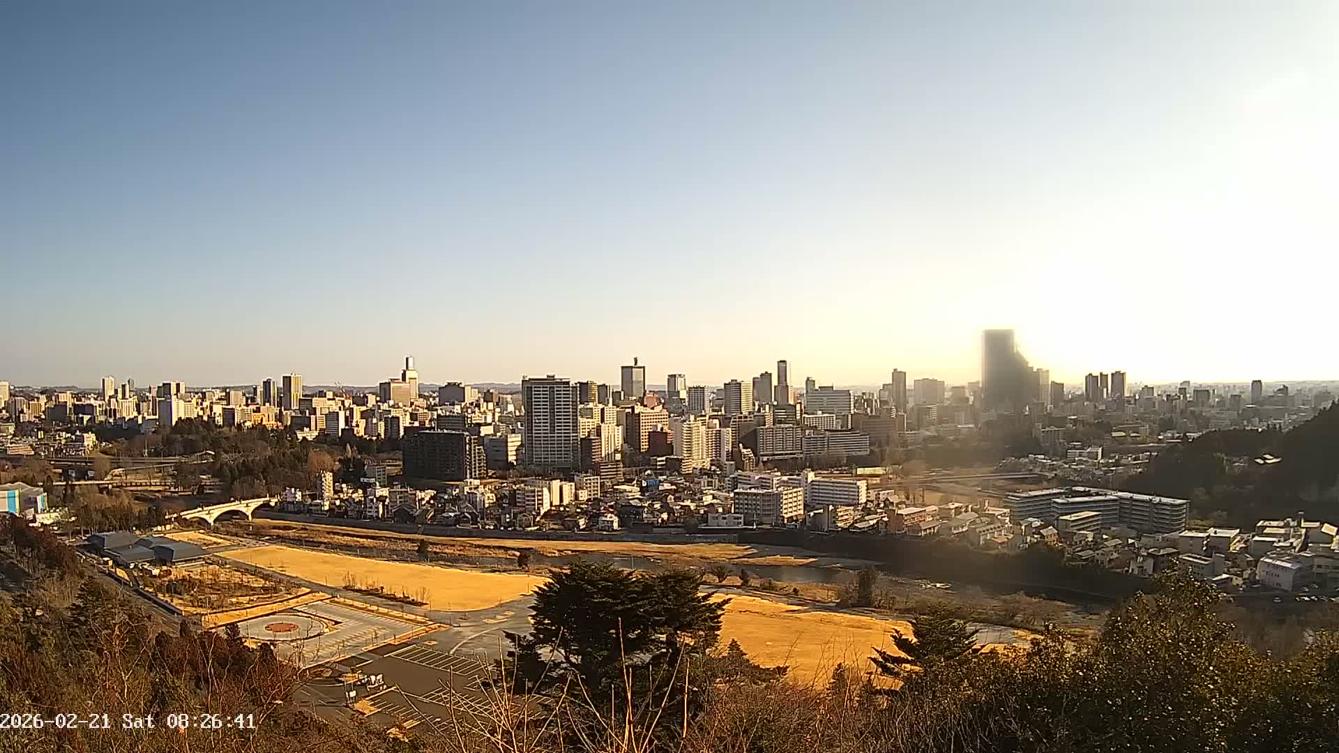 Miyagi, Sendai City Skyline ( 宮城県仙台市のスカイライン )  Live Cam  - Kawauchi , Aoba Ward, Sendai, Miyagi, Tōhoku, Honshu, Japan