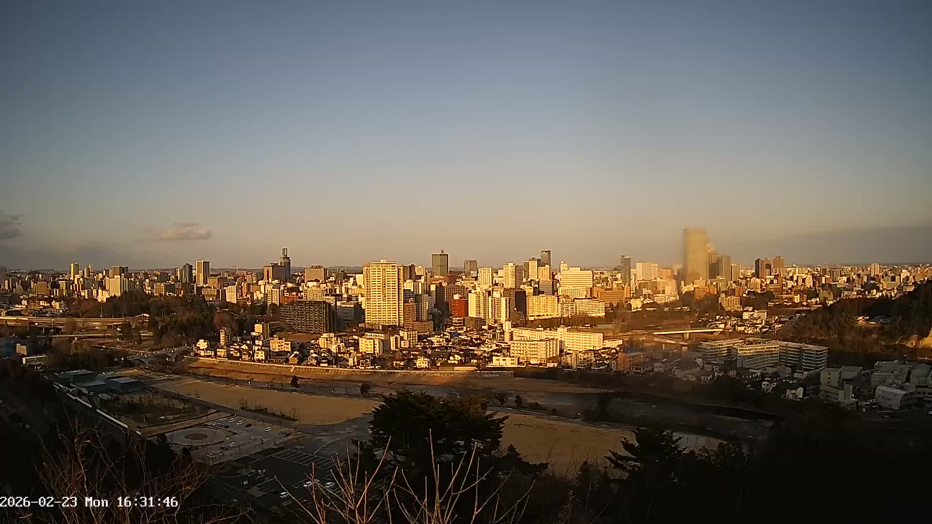 Miyagi, Sendai City Skyline ( 宮城県仙台市のスカイライン )  Live Cam  - Kawauchi , Aoba Ward, Sendai, Miyagi, Tōhoku, Honshu, Japan