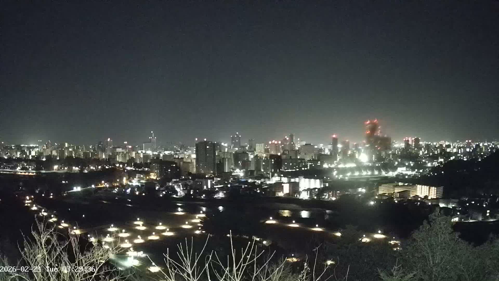 Miyagi, Sendai City Skyline ( 宮城県仙台市のスカイライン )  Live Cam  - Kawauchi , Aoba Ward, Sendai, Miyagi, Tōhoku, Honshu, Japan