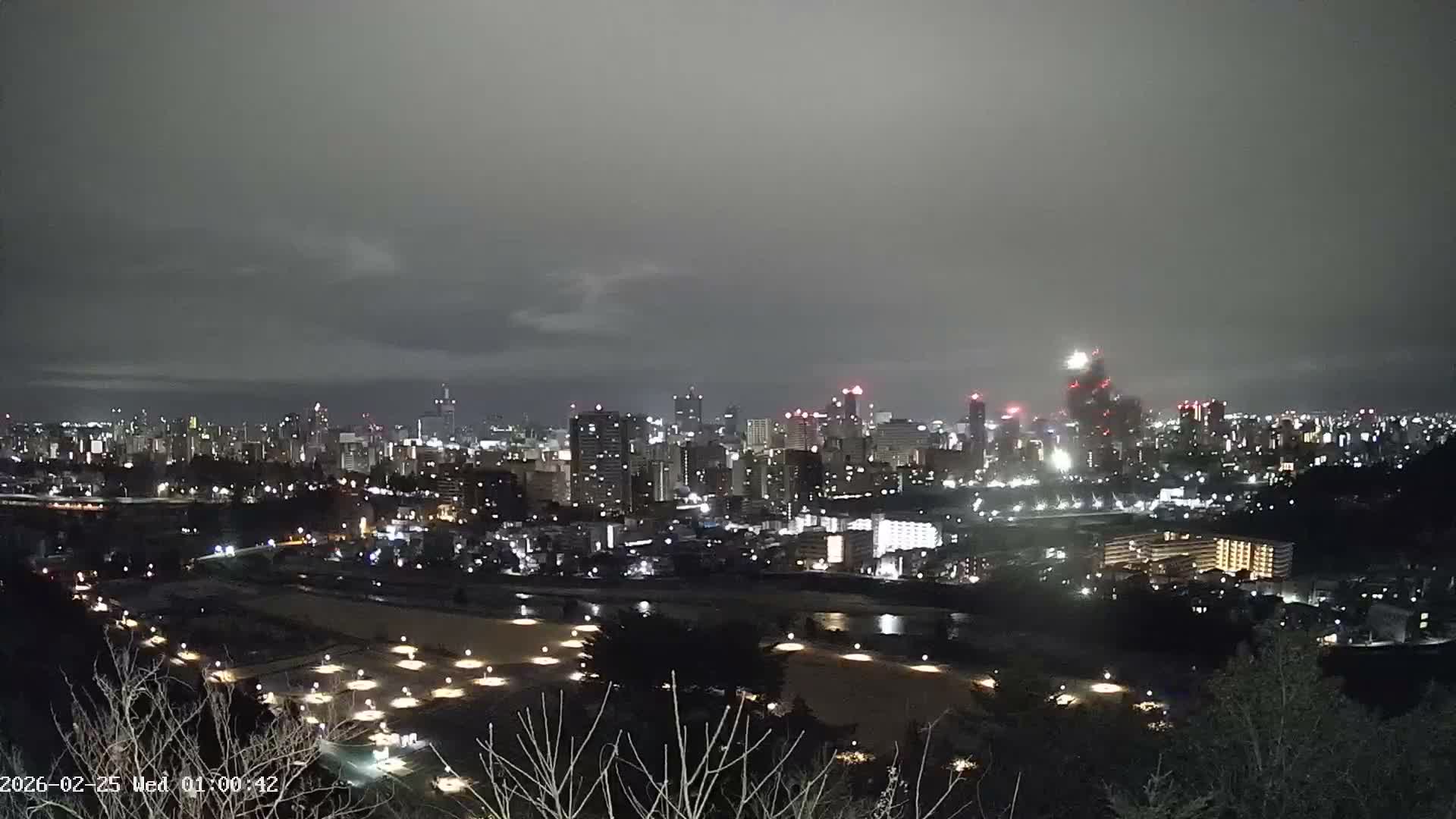 Miyagi, Sendai City Skyline ( 宮城県仙台市のスカイライン )  Live Cam  - Kawauchi , Aoba Ward, Sendai, Miyagi, Tōhoku, Honshu, Japan