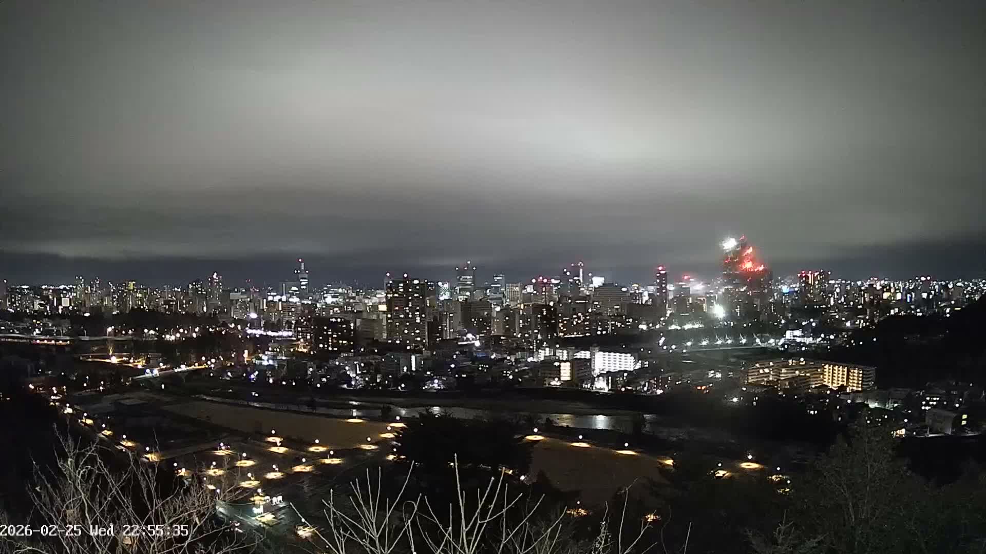 Miyagi, Sendai City Skyline ( 宮城県仙台市のスカイライン )  Live Cam  - Kawauchi , Aoba Ward, Sendai, Miyagi, Tōhoku, Honshu, Japan