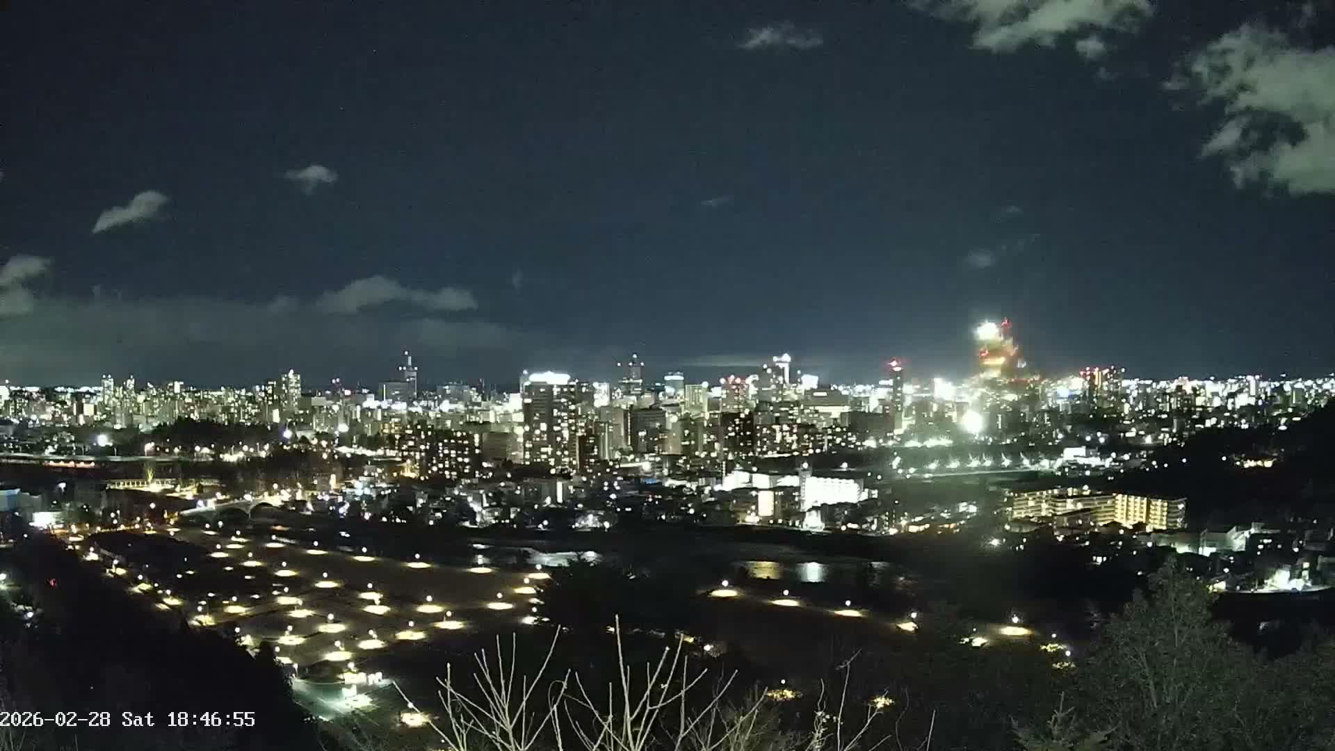 Miyagi, Sendai City Skyline ( 宮城県仙台市のスカイライン )  Live Cam  - Kawauchi , Aoba Ward, Sendai, Miyagi, Tōhoku, Honshu, Japan