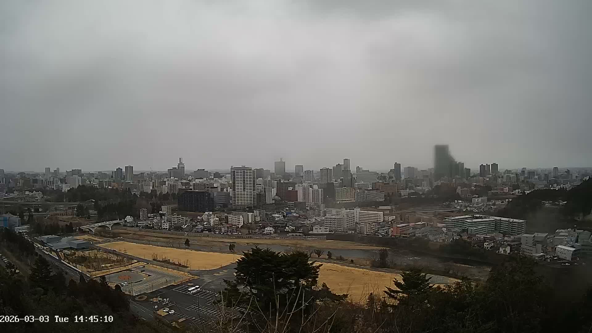 Miyagi, Sendai City Skyline ( 宮城県仙台市のスカイライン )  Live Cam  - Kawauchi , Aoba Ward, Sendai, Miyagi, Tōhoku, Honshu, Japan