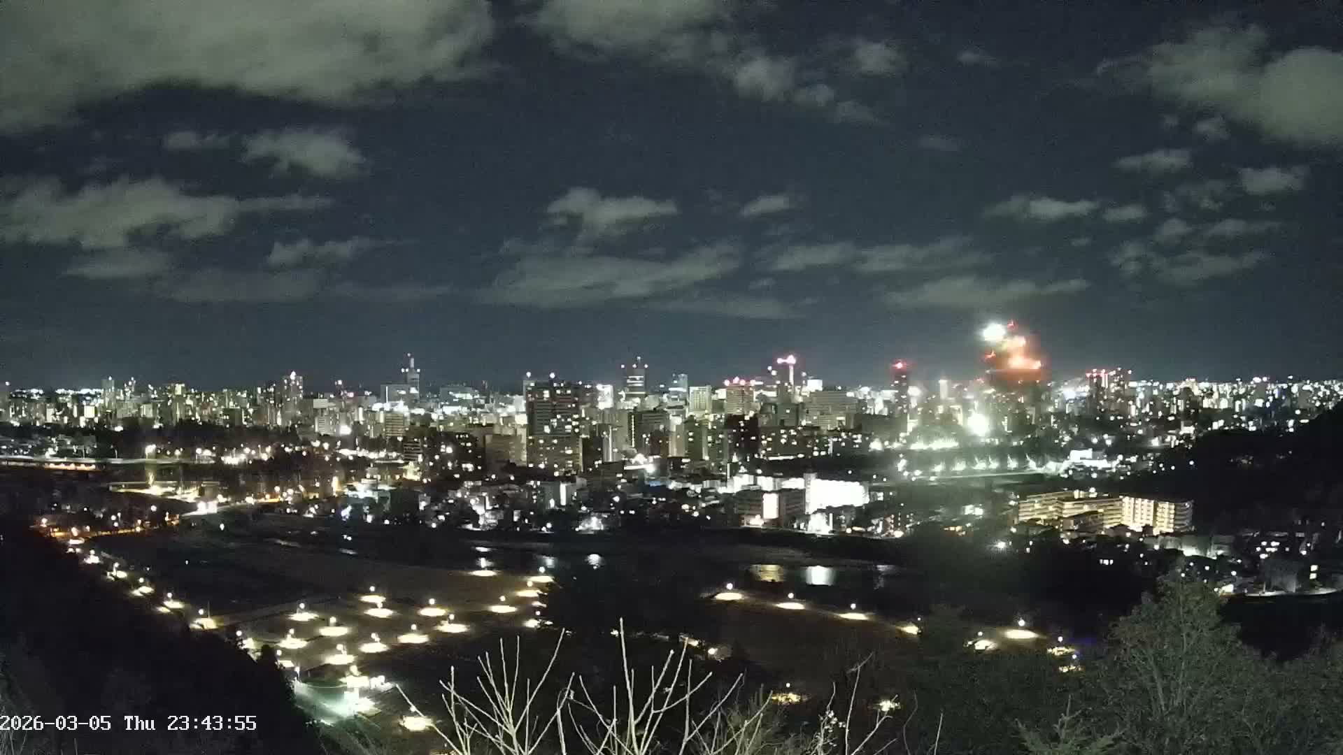 Miyagi, Sendai City Skyline ( 宮城県仙台市のスカイライン )  Live Cam  - Kawauchi , Aoba Ward, Sendai, Miyagi, Tōhoku, Honshu, Japan
