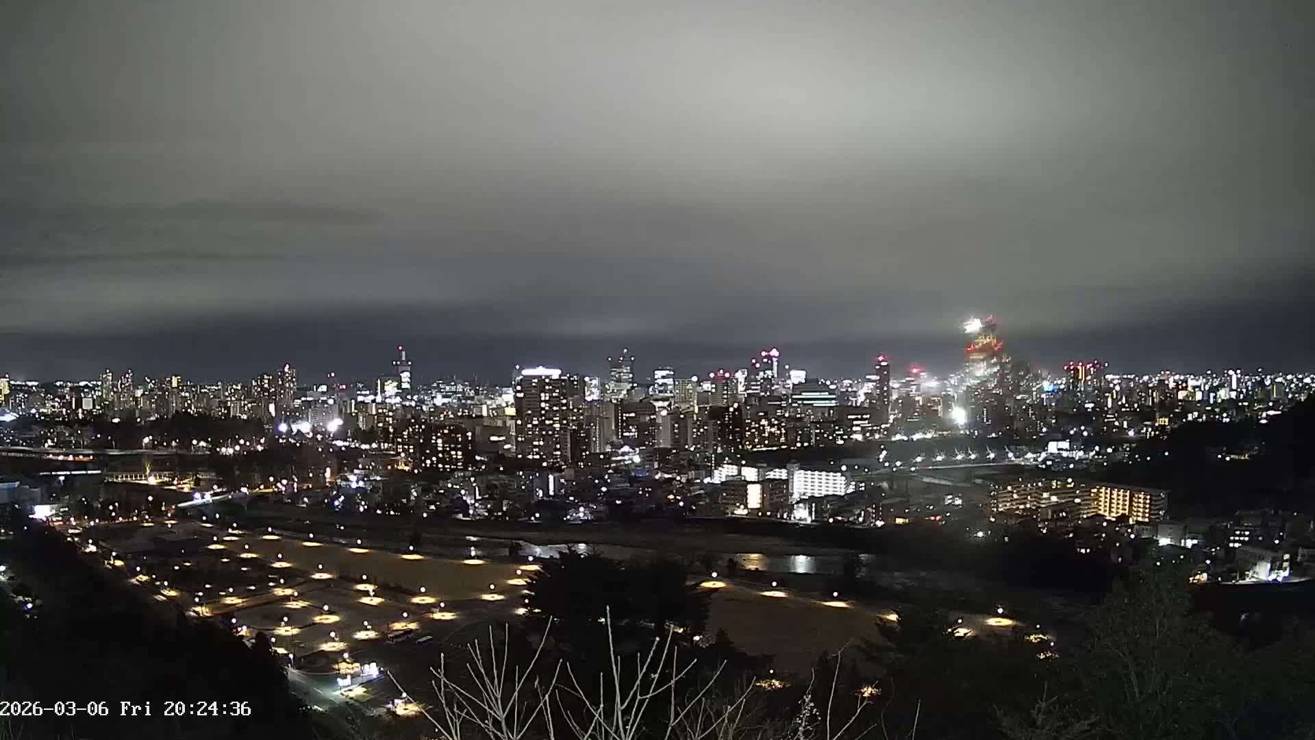 Miyagi, Sendai City Skyline ( 宮城県仙台市のスカイライン )  Live Cam  - Kawauchi , Aoba Ward, Sendai, Miyagi, Tōhoku, Honshu, Japan