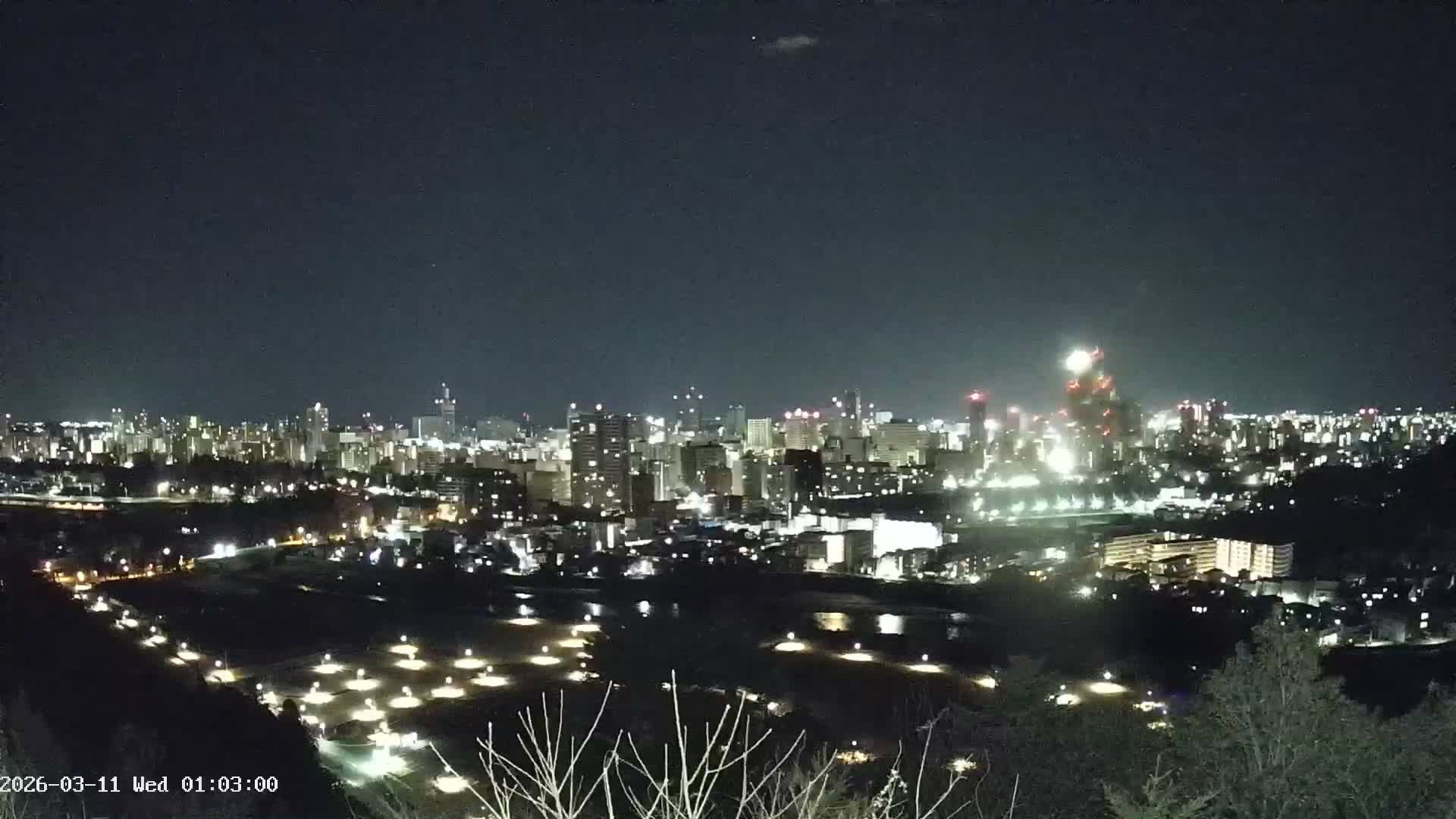 Miyagi, Sendai City Skyline ( 宮城県仙台市のスカイライン )  Live Cam  - Kawauchi , Aoba Ward, Sendai, Miyagi, Tōhoku, Honshu, Japan