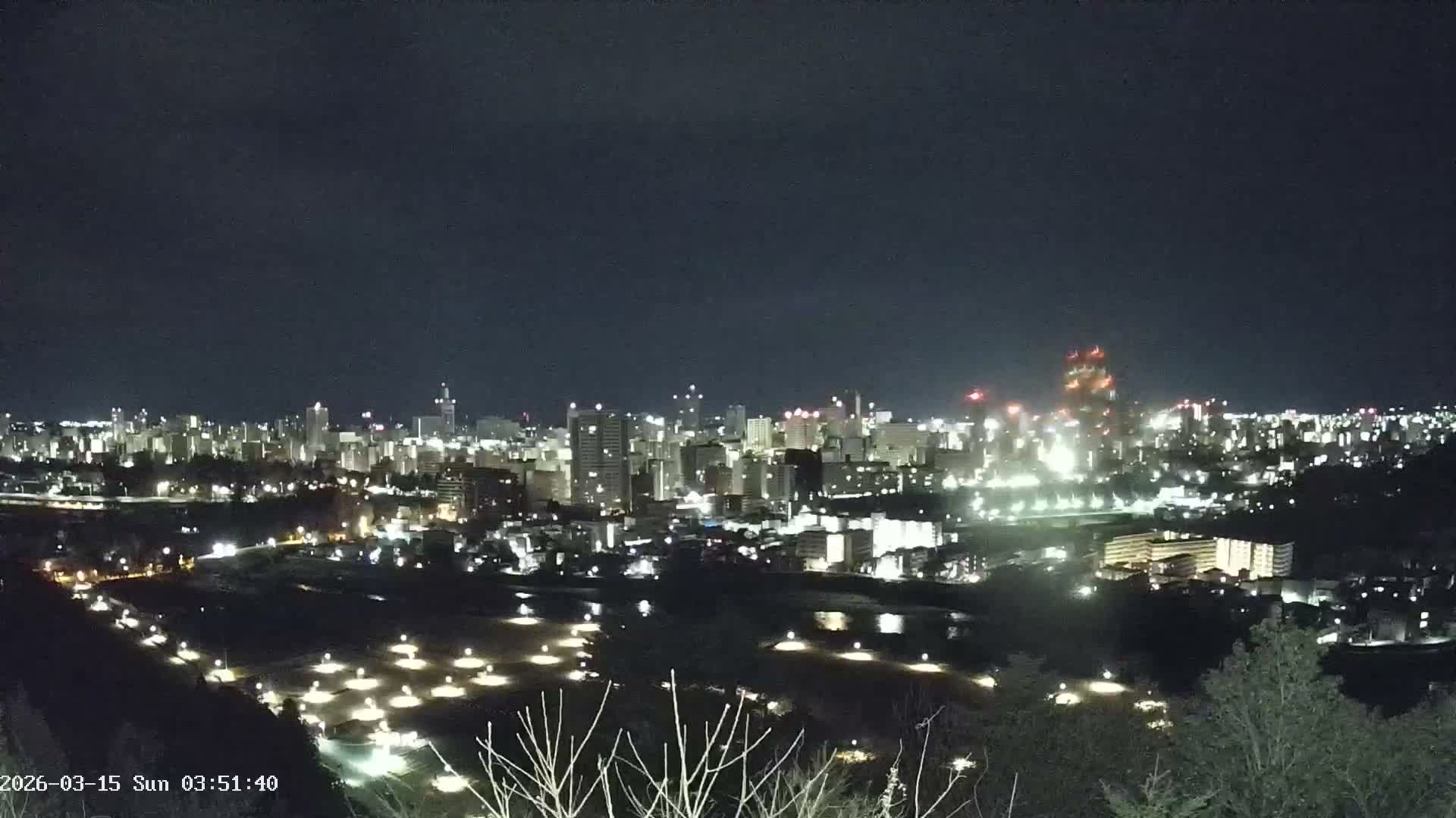 Miyagi, Sendai City Skyline ( 宮城県仙台市のスカイライン )  Live Cam  - Kawauchi , Aoba Ward, Sendai, Miyagi, Tōhoku, Honshu, Japan