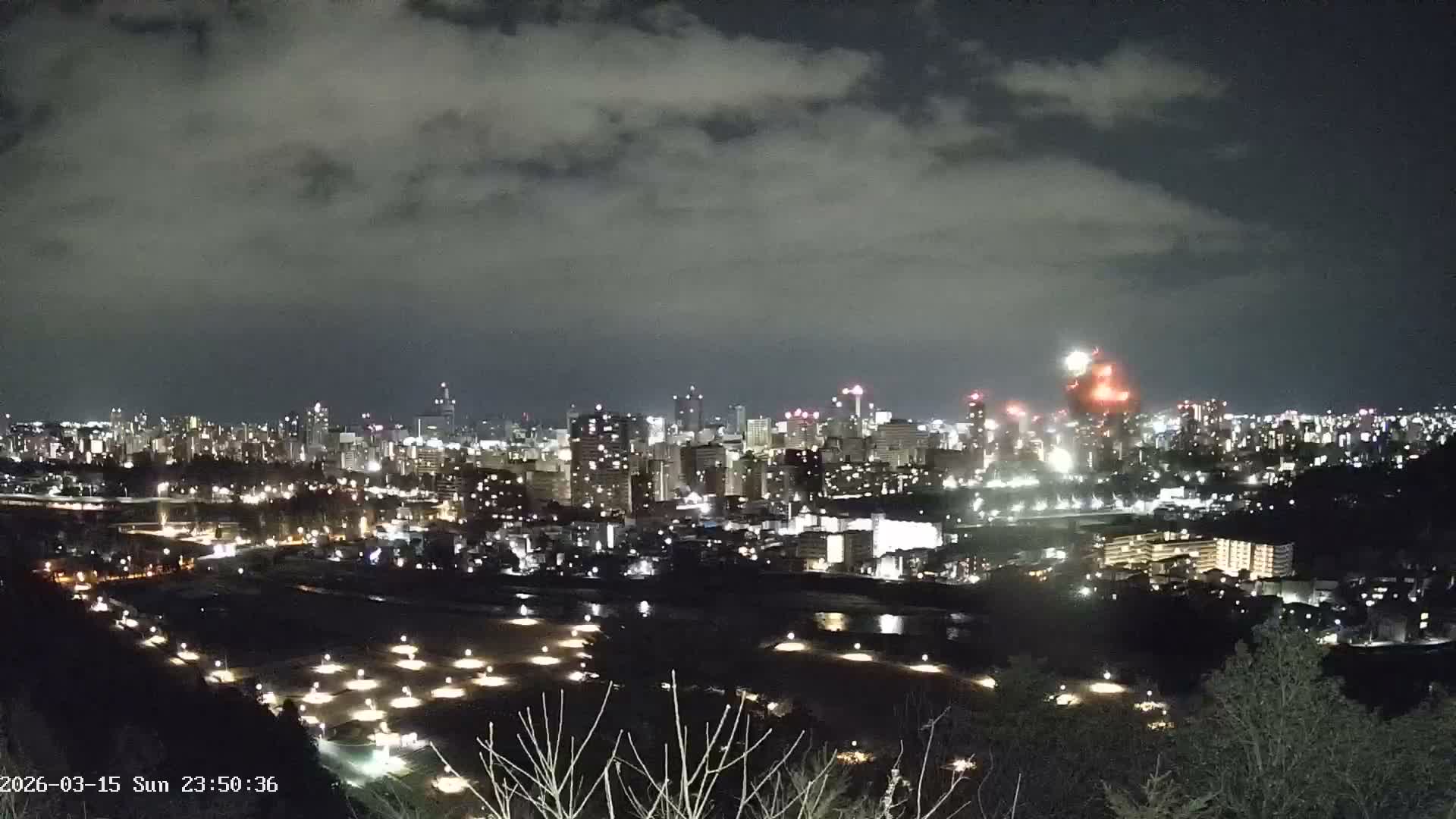 Miyagi, Sendai City Skyline ( 宮城県仙台市のスカイライン )  Live Cam  - Kawauchi , Aoba Ward, Sendai, Miyagi, Tōhoku, Honshu, Japan