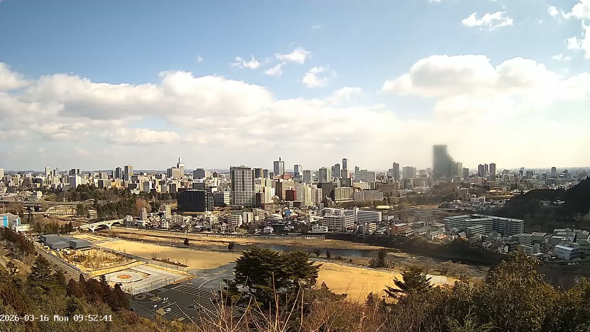 Miyagi, Sendai City Skyline ( 宮城県仙台市のスカイライン )  Live Cam  - Kawauchi , Aoba Ward, Sendai, Miyagi, Tōhoku, Honshu, Japan