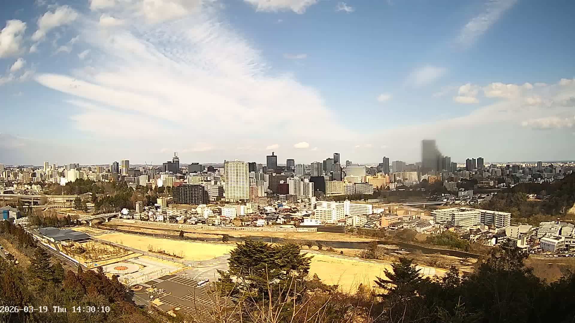 Miyagi, Sendai City Skyline ( 宮城県仙台市のスカイライン )  Live Cam  - Kawauchi , Aoba Ward, Sendai, Miyagi, Tōhoku, Honshu, Japan