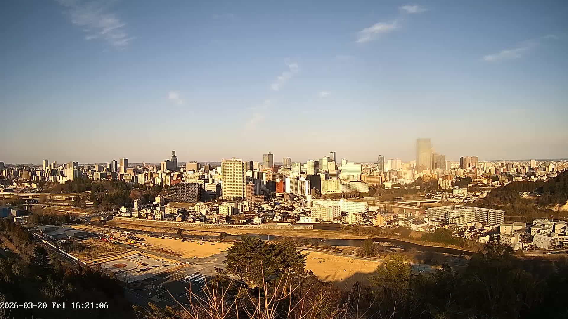 Miyagi, Sendai City Skyline ( 宮城県仙台市のスカイライン )  Live Cam  - Kawauchi , Aoba Ward, Sendai, Miyagi, Tōhoku, Honshu, Japan