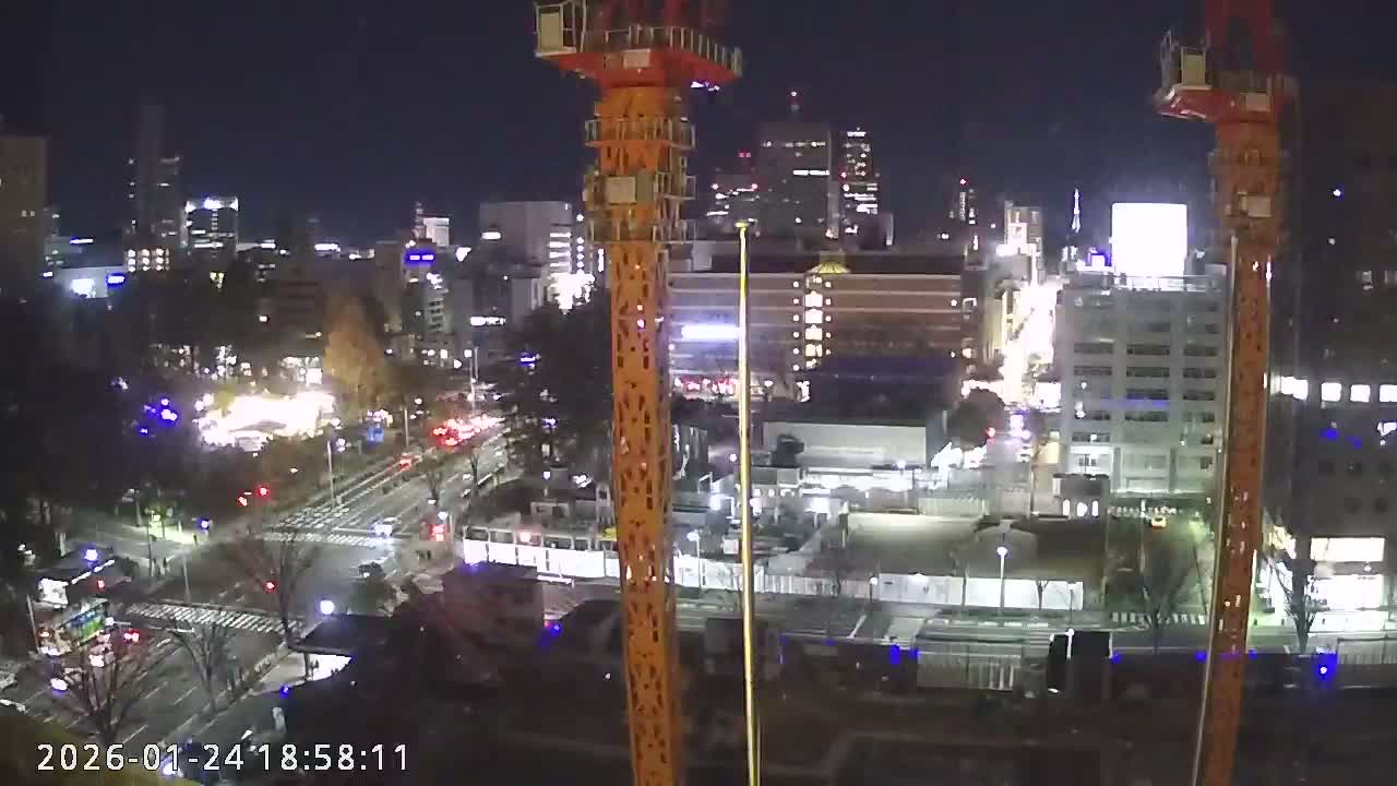 Miyagi, Sendai City Downtown ( 宮城県仙台市のスカイライン ) Live Cam - 3 Chome, Kokubuncho, Aoba Ward, Miyagi, Tōhoku, Honshu, Japan