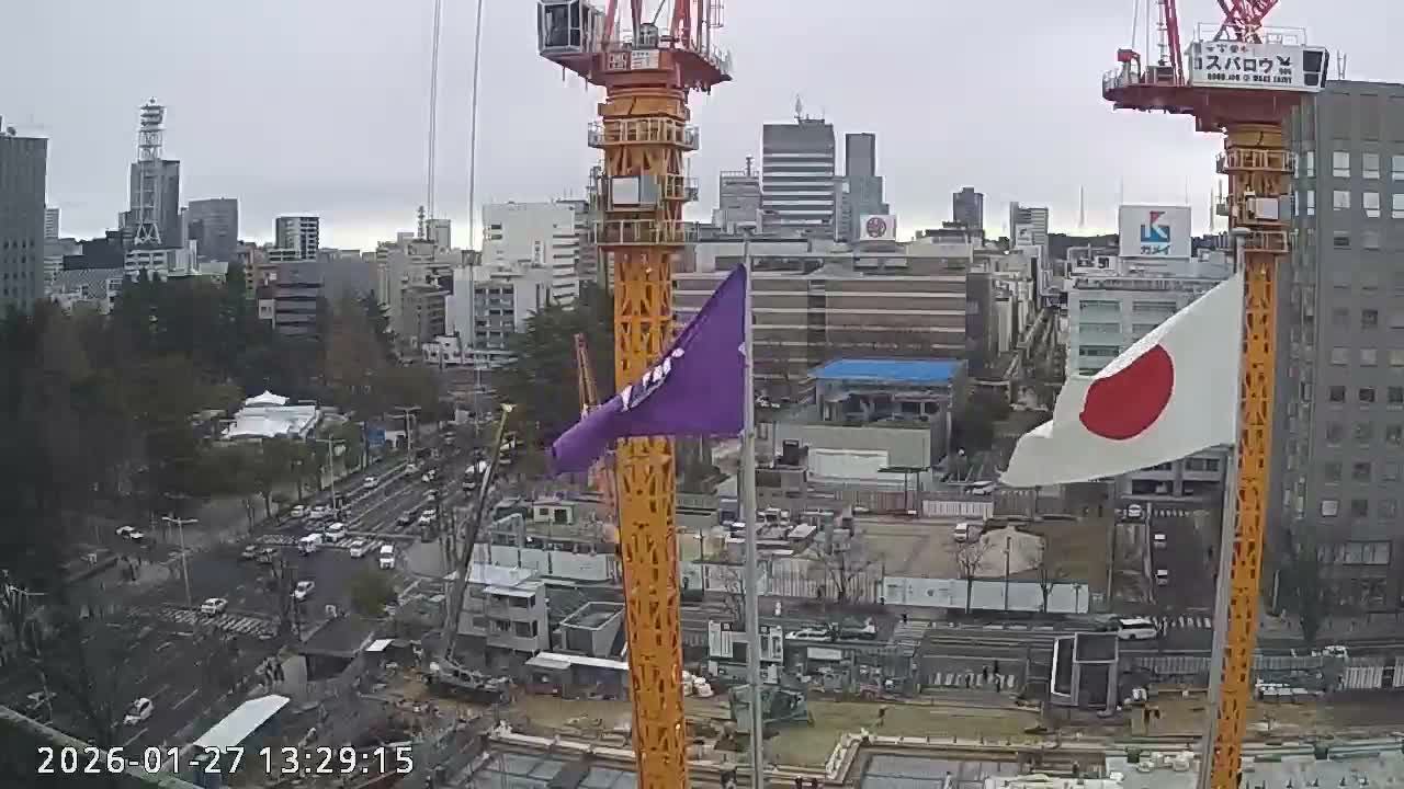 Miyagi, Sendai City Downtown ( 宮城県仙台市のスカイライン ) Live Cam - 3 Chome, Kokubuncho, Aoba Ward, Miyagi, Tōhoku, Honshu, Japan