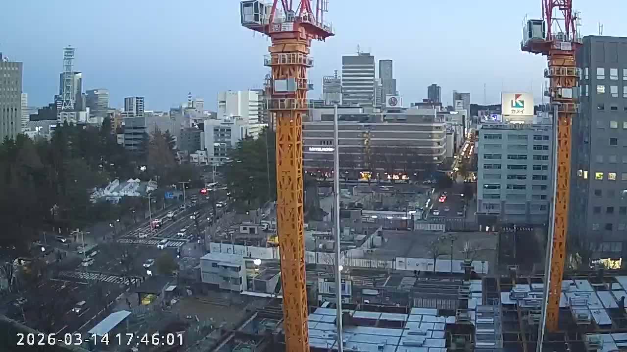 Miyagi, Sendai City Downtown ( 宮城県仙台市のスカイライン ) Live Cam - 3 Chome, Kokubuncho, Aoba Ward, Miyagi, Tōhoku, Honshu, Japan