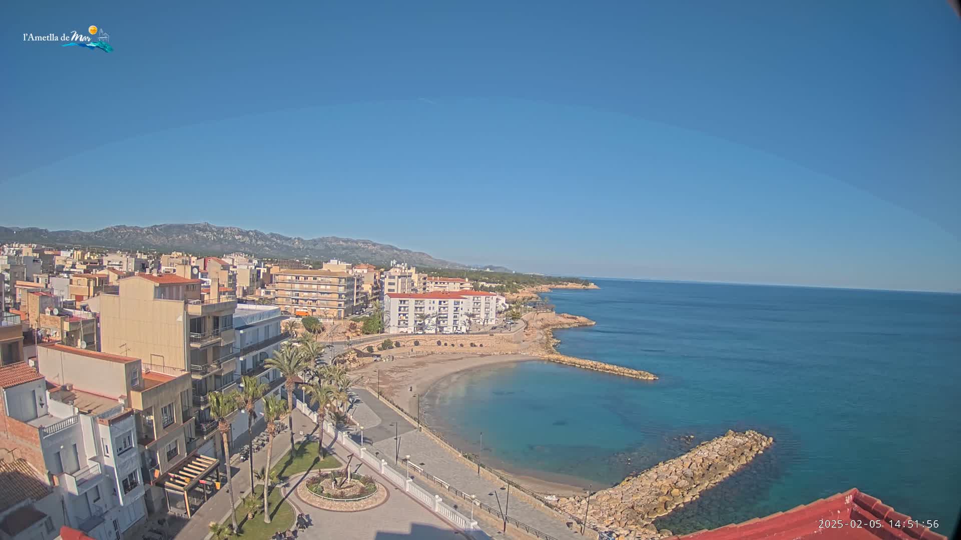 Ametlla de Mar City, Platja de l'Alguer (Alghero Beach) Live Cam - Tarragona, Catalonia, Spain