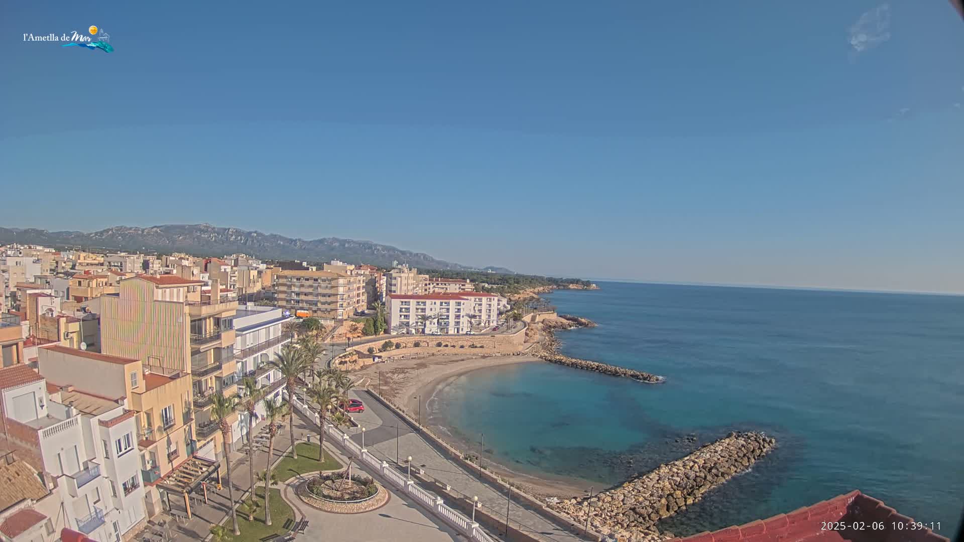 Ametlla de Mar City, Platja de l'Alguer (Alghero Beach) Live Cam - Tarragona, Catalonia, Spain