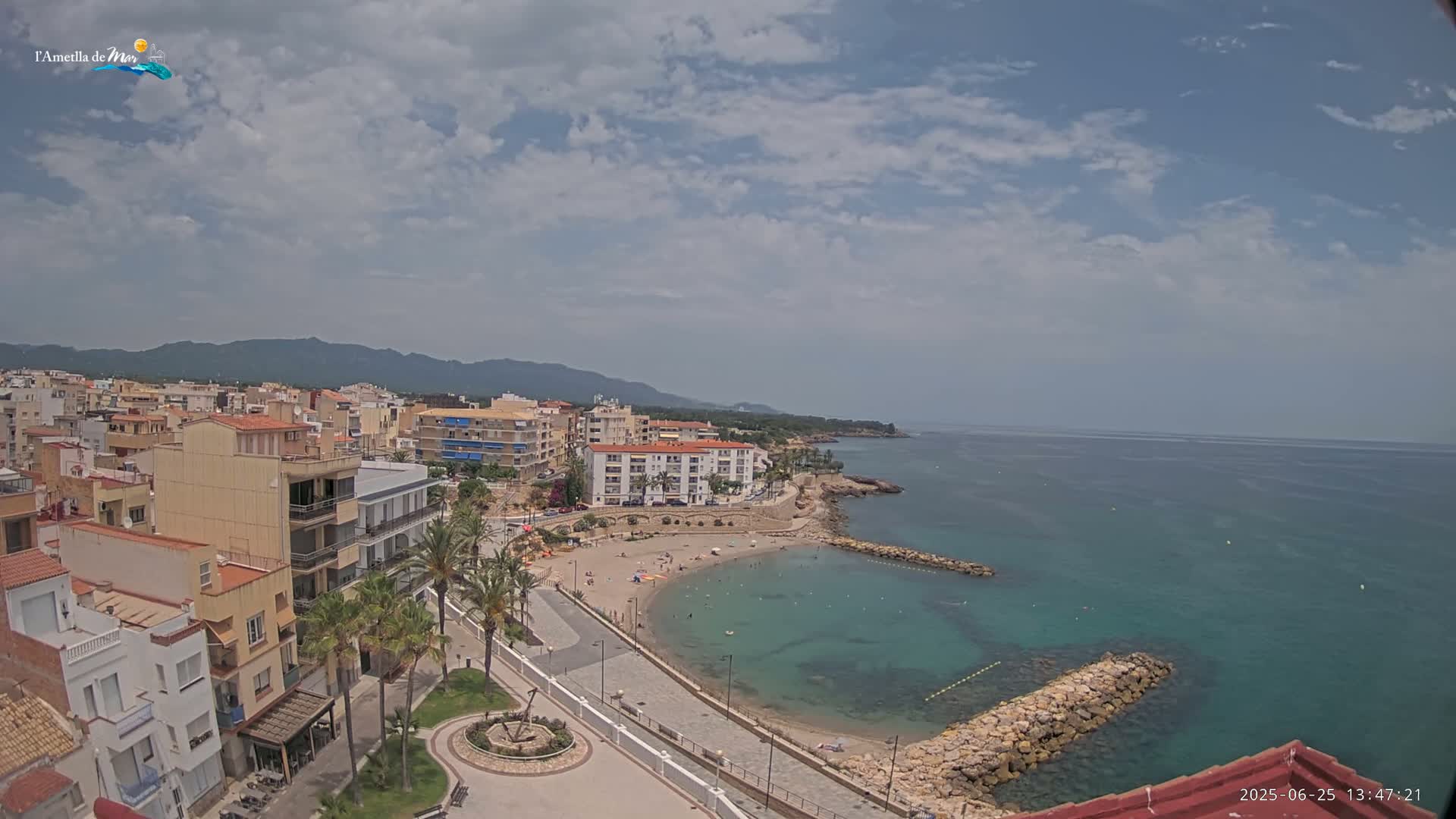 Ametlla de Mar City, Platja de l'Alguer (Alghero Beach) Live Cam - Tarragona, Catalonia, Spain