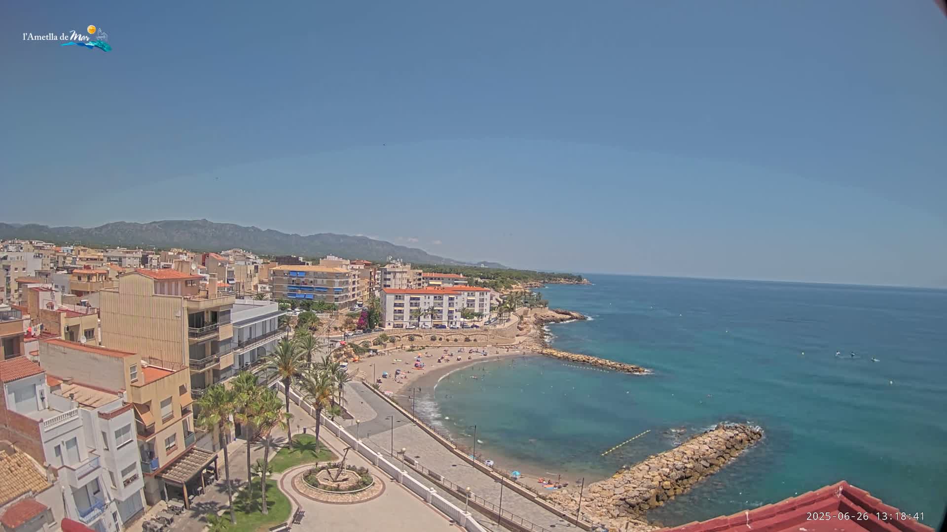 Ametlla de Mar City, Platja de l'Alguer (Alghero Beach) Live Cam - Tarragona, Catalonia, Spain