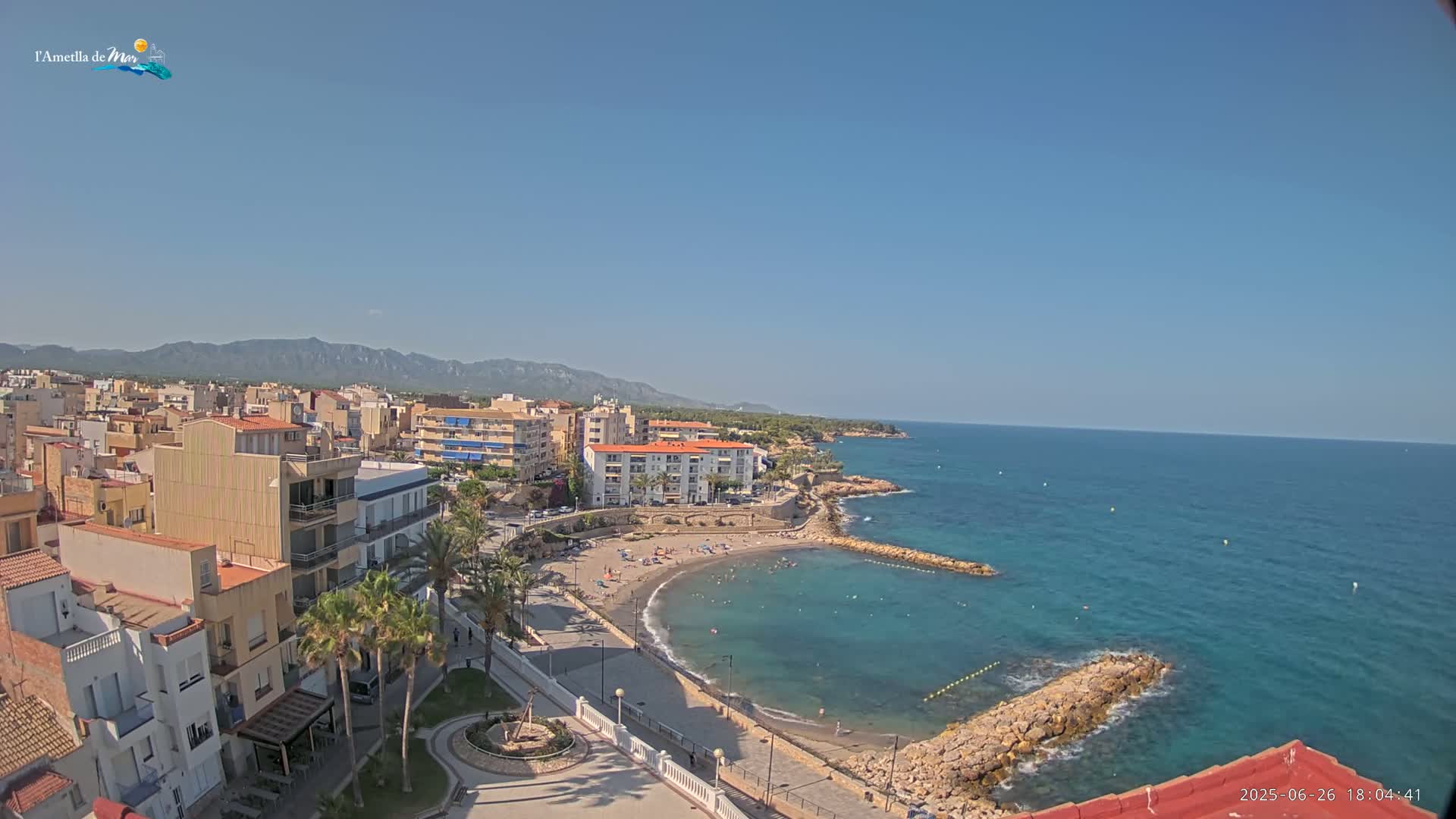 Ametlla de Mar City, Platja de l'Alguer (Alghero Beach) Live Cam - Tarragona, Catalonia, Spain