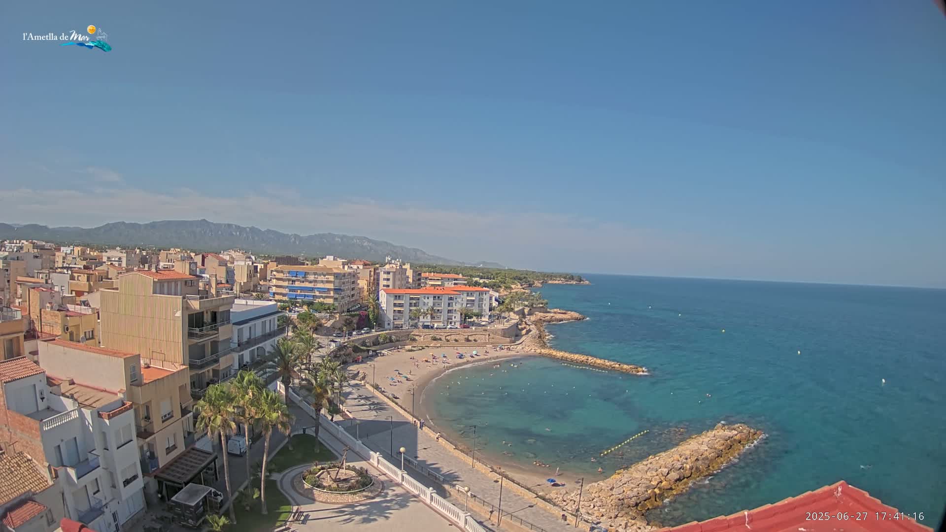 Ametlla de Mar City, Platja de l'Alguer (Alghero Beach) Live Cam - Tarragona, Catalonia, Spain