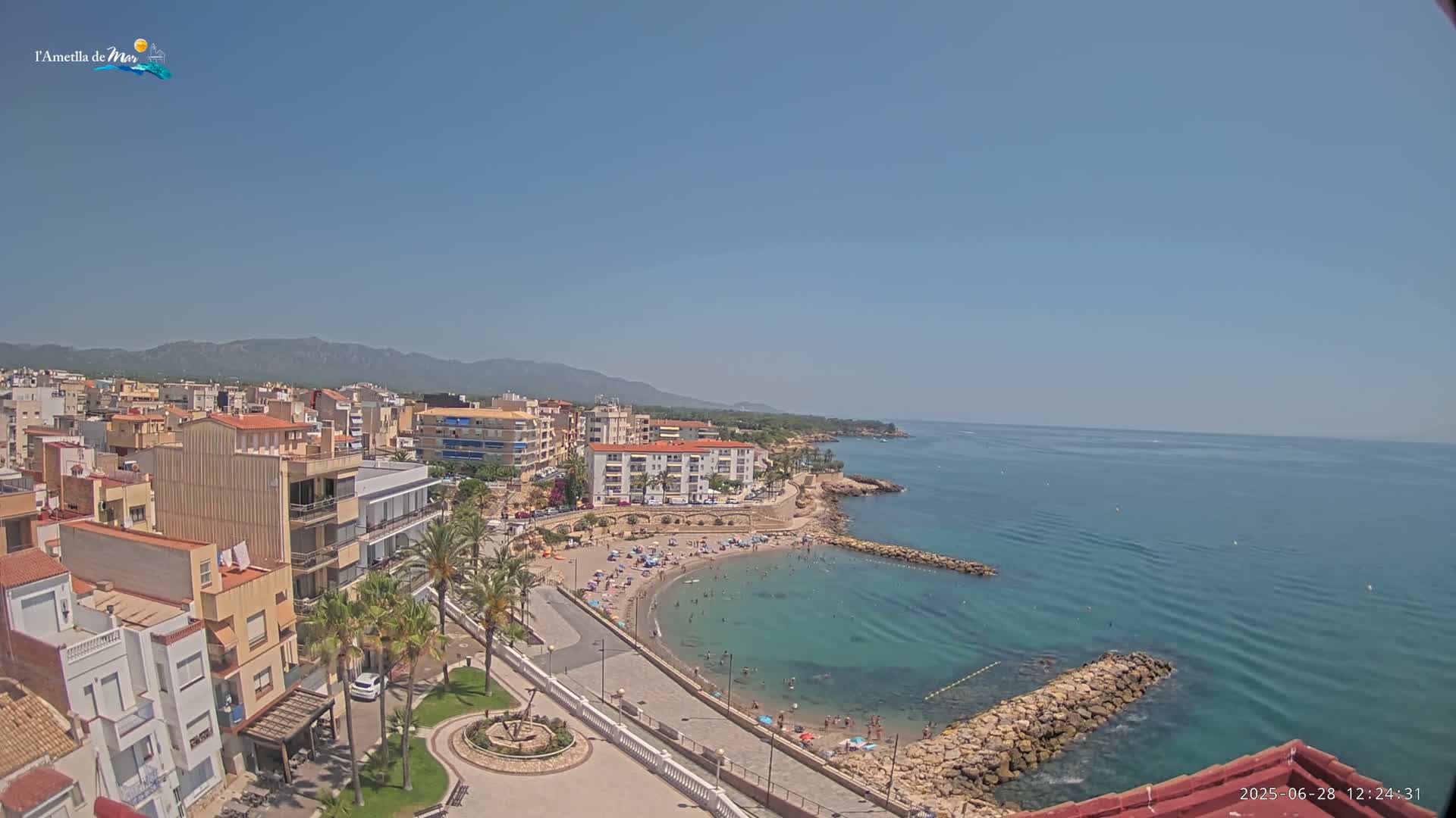 Ametlla de Mar City, Platja de l'Alguer (Alghero Beach) Live Cam - Tarragona, Catalonia, Spain
