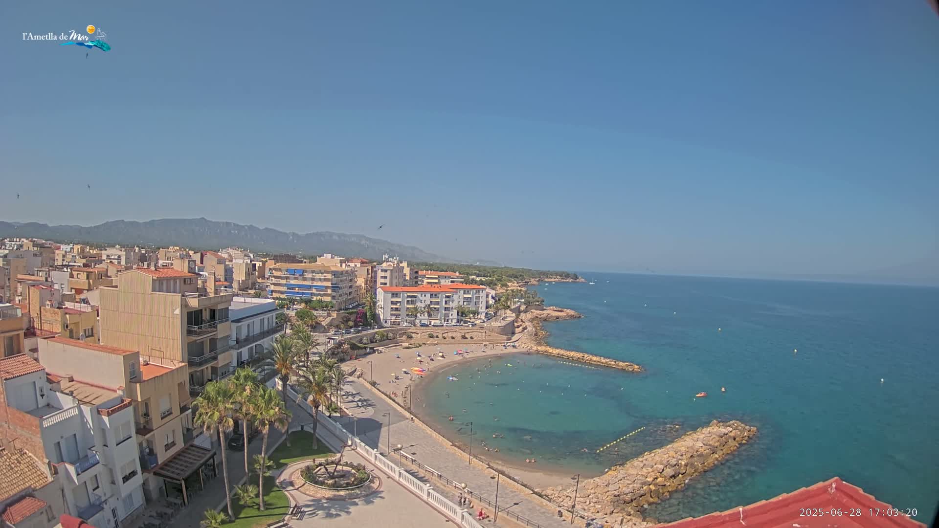 Ametlla de Mar City, Platja de l'Alguer (Alghero Beach) Live Cam - Tarragona, Catalonia, Spain