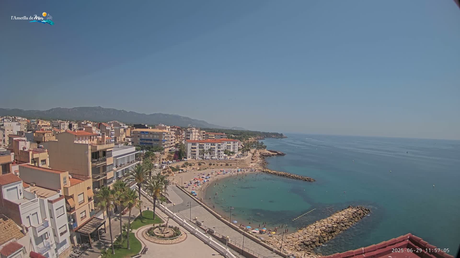 Ametlla de Mar City, Platja de l'Alguer (Alghero Beach) Live Cam - Tarragona, Catalonia, Spain