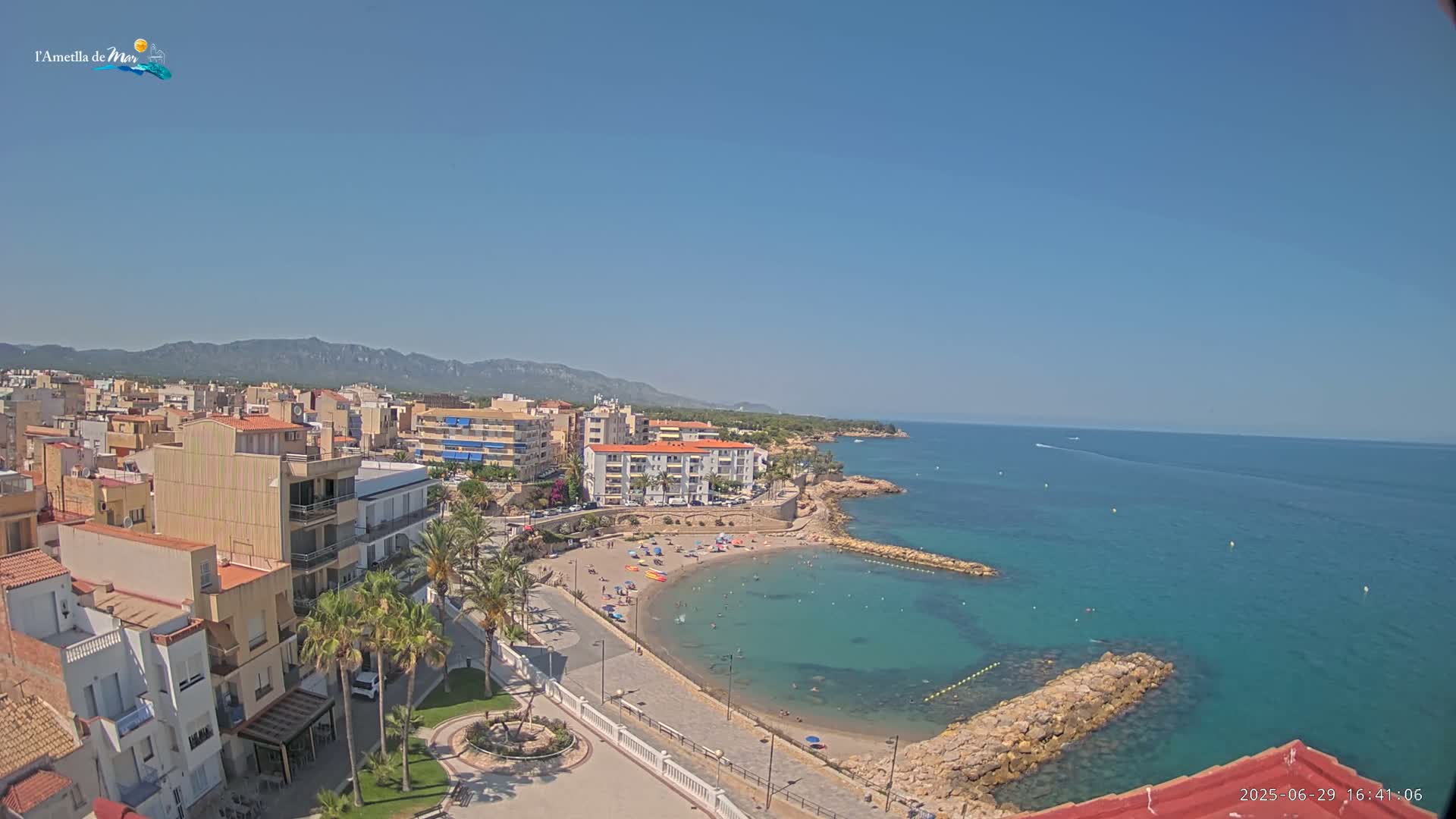 Ametlla de Mar City, Platja de l'Alguer (Alghero Beach) Live Cam - Tarragona, Catalonia, Spain