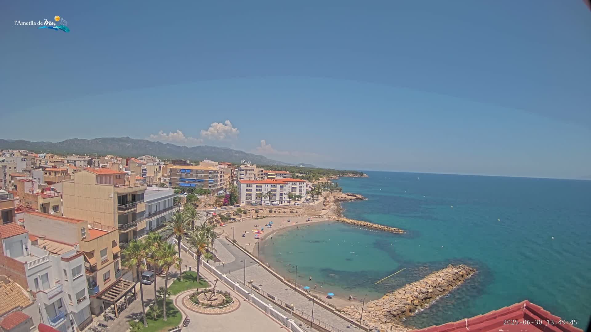 Ametlla de Mar City, Platja de l'Alguer (Alghero Beach) Live Cam - Tarragona, Catalonia, Spain