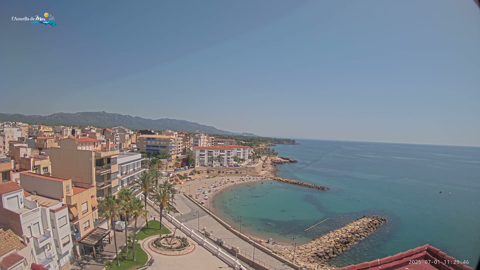 Ametlla de Mar City, Platja de l'Alguer (Alghero Beach) Live Cam - Tarragona, Catalonia, Spain