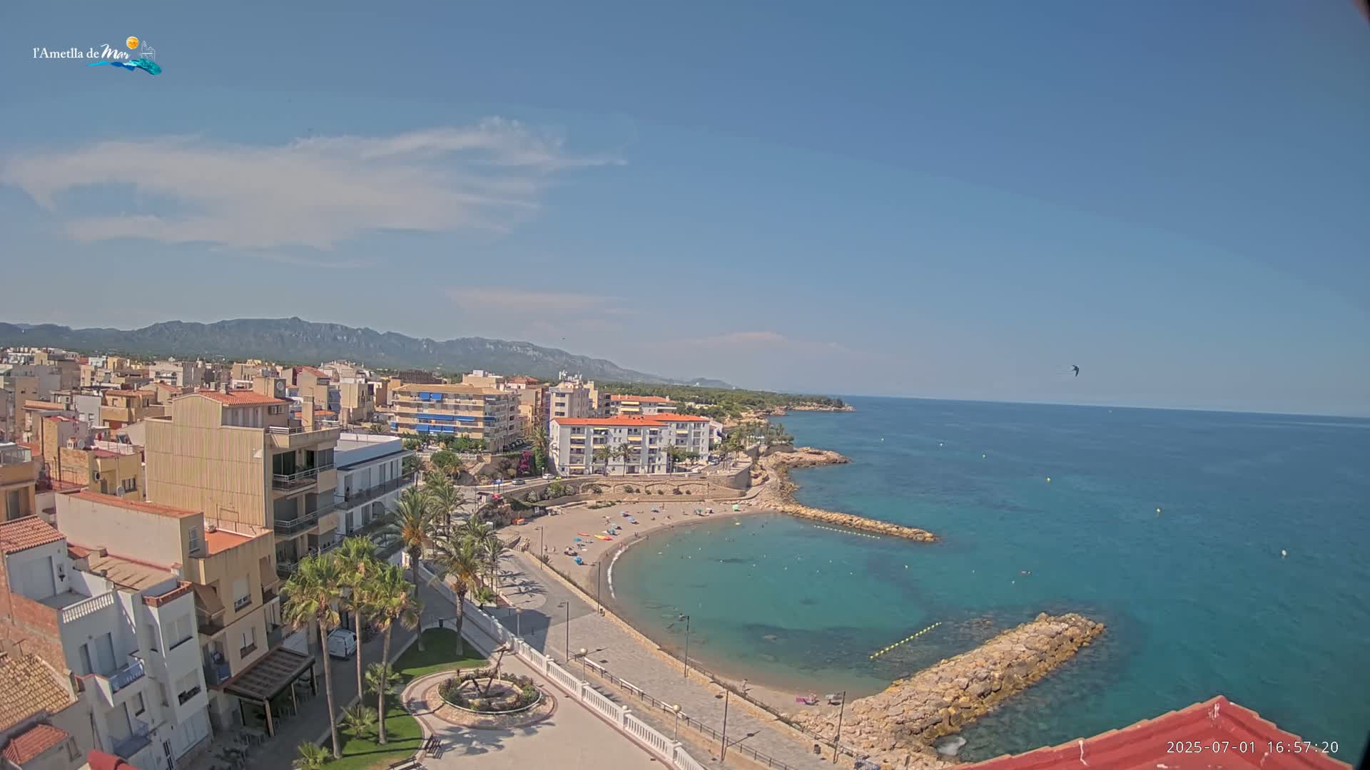 Ametlla de Mar City, Platja de l'Alguer (Alghero Beach) Live Cam - Tarragona, Catalonia, Spain