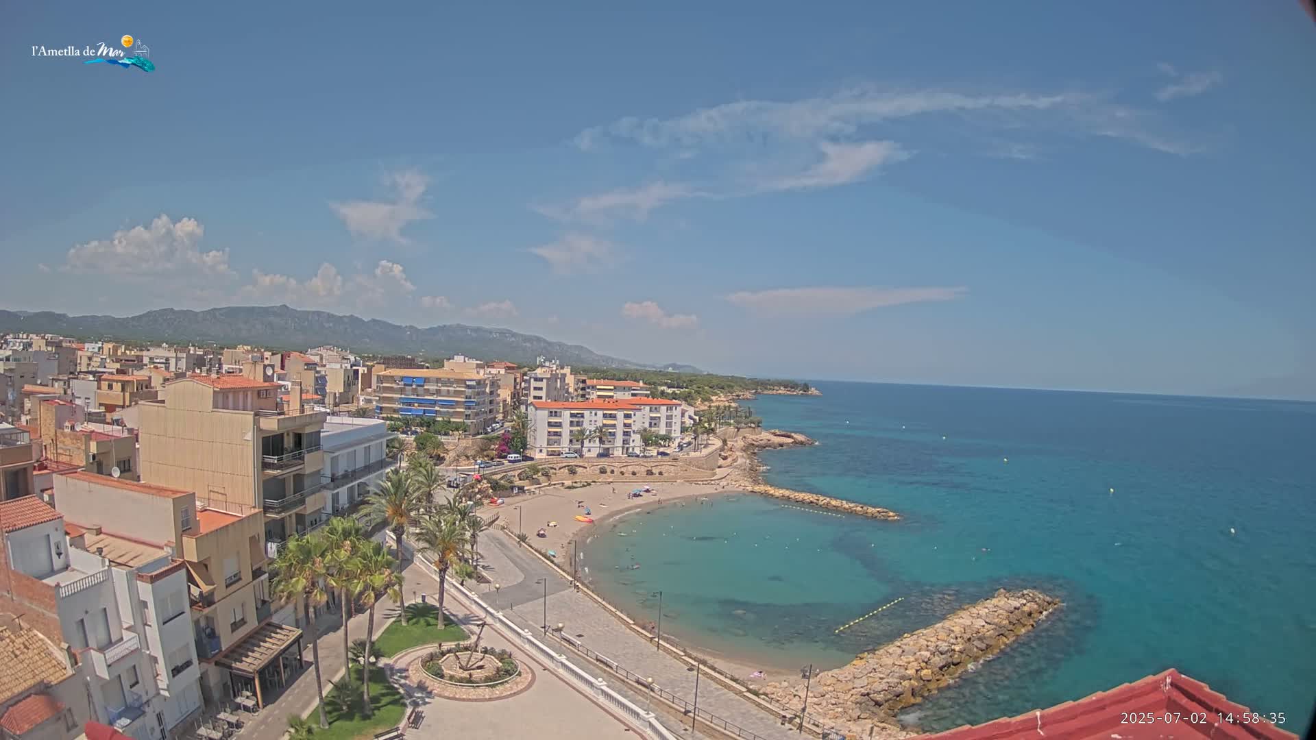Ametlla de Mar City, Platja de l'Alguer (Alghero Beach) Live Cam - Tarragona, Catalonia, Spain
