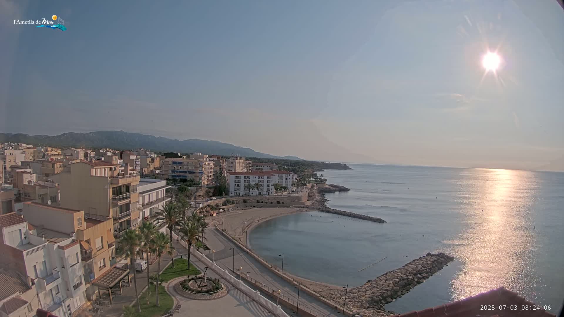 Ametlla de Mar City, Platja de l'Alguer (Alghero Beach) Live Cam - Tarragona, Catalonia, Spain