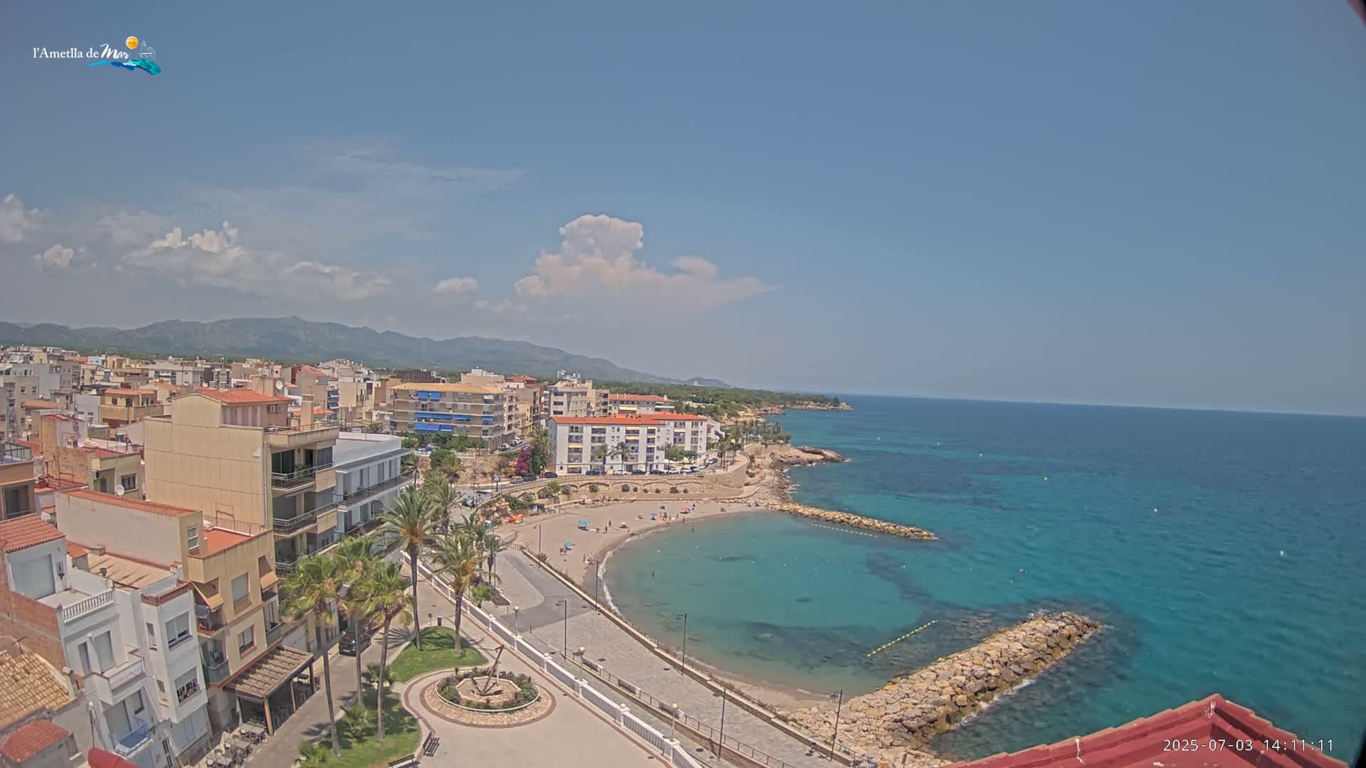 Ametlla de Mar City, Platja de l'Alguer (Alghero Beach) Live Cam - Tarragona, Catalonia, Spain