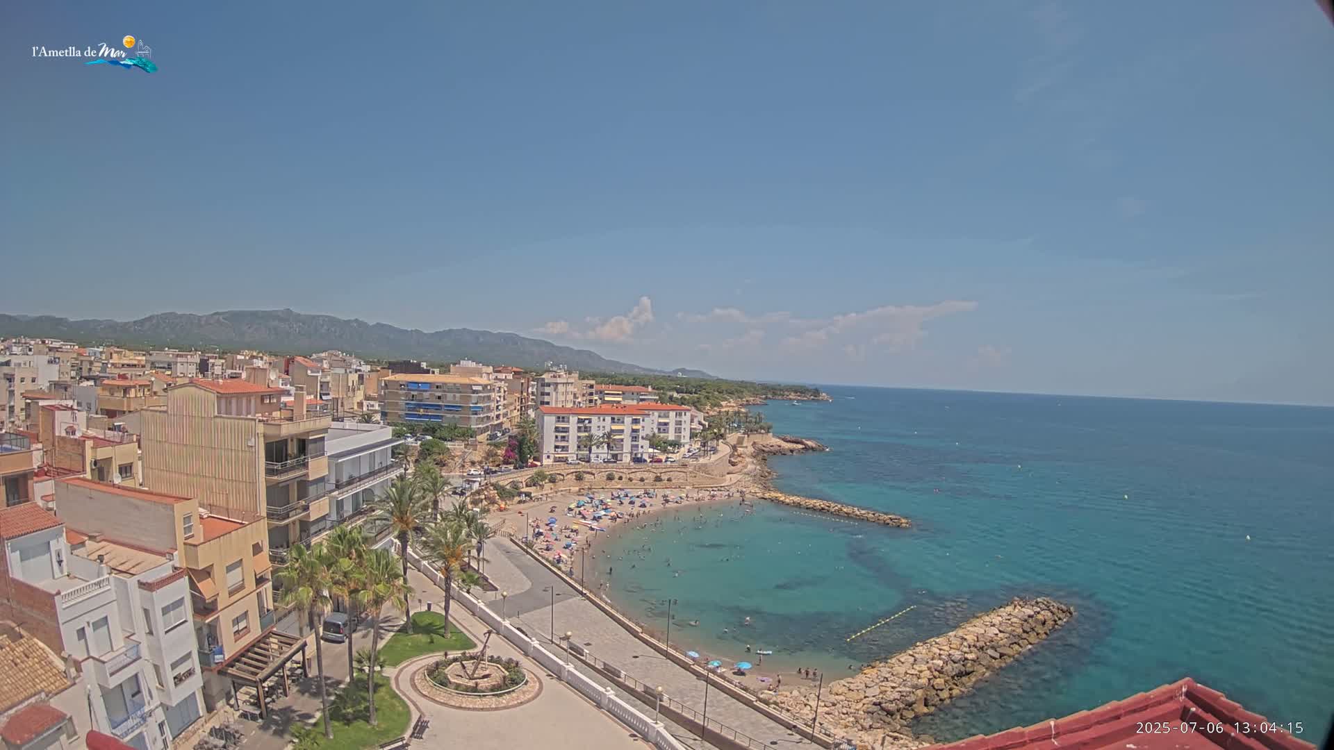 Ametlla de Mar City, Platja de l'Alguer (Alghero Beach) Live Cam - Tarragona, Catalonia, Spain
