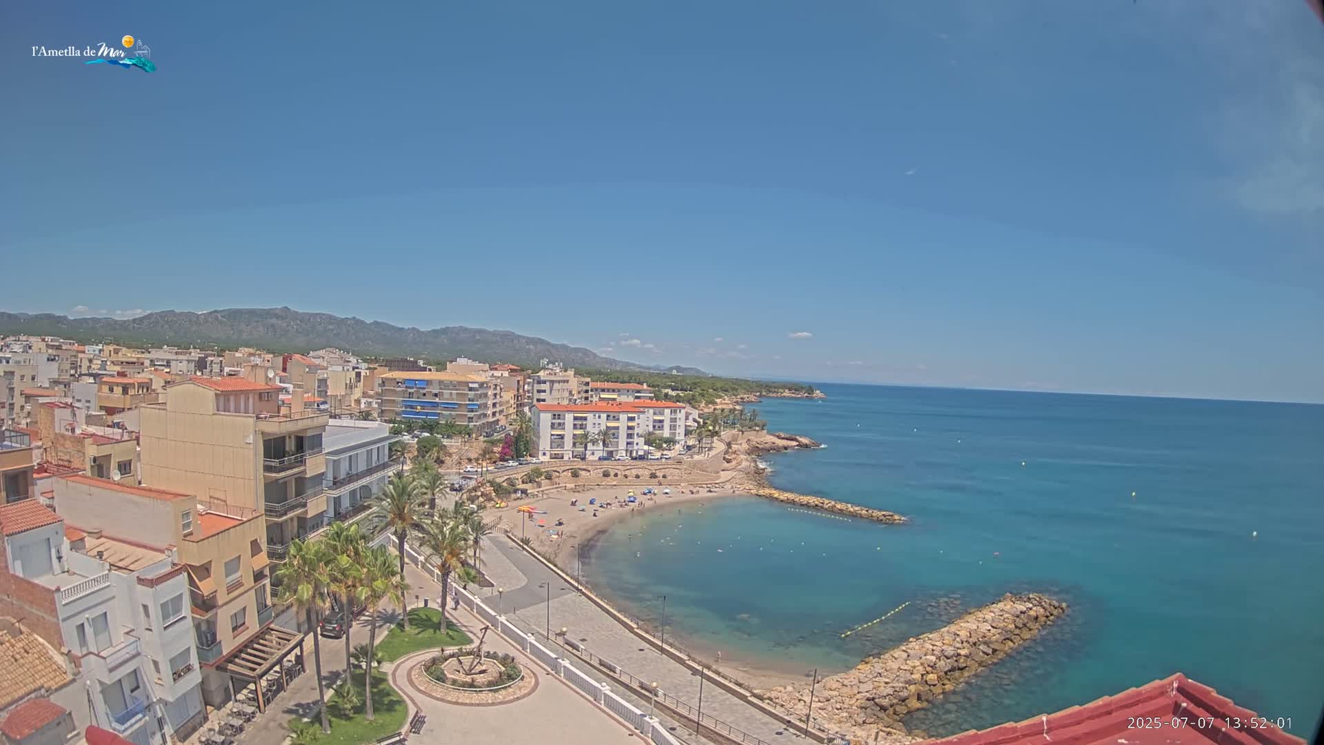 Ametlla de Mar City, Platja de l'Alguer (Alghero Beach) Live Cam - Tarragona, Catalonia, Spain